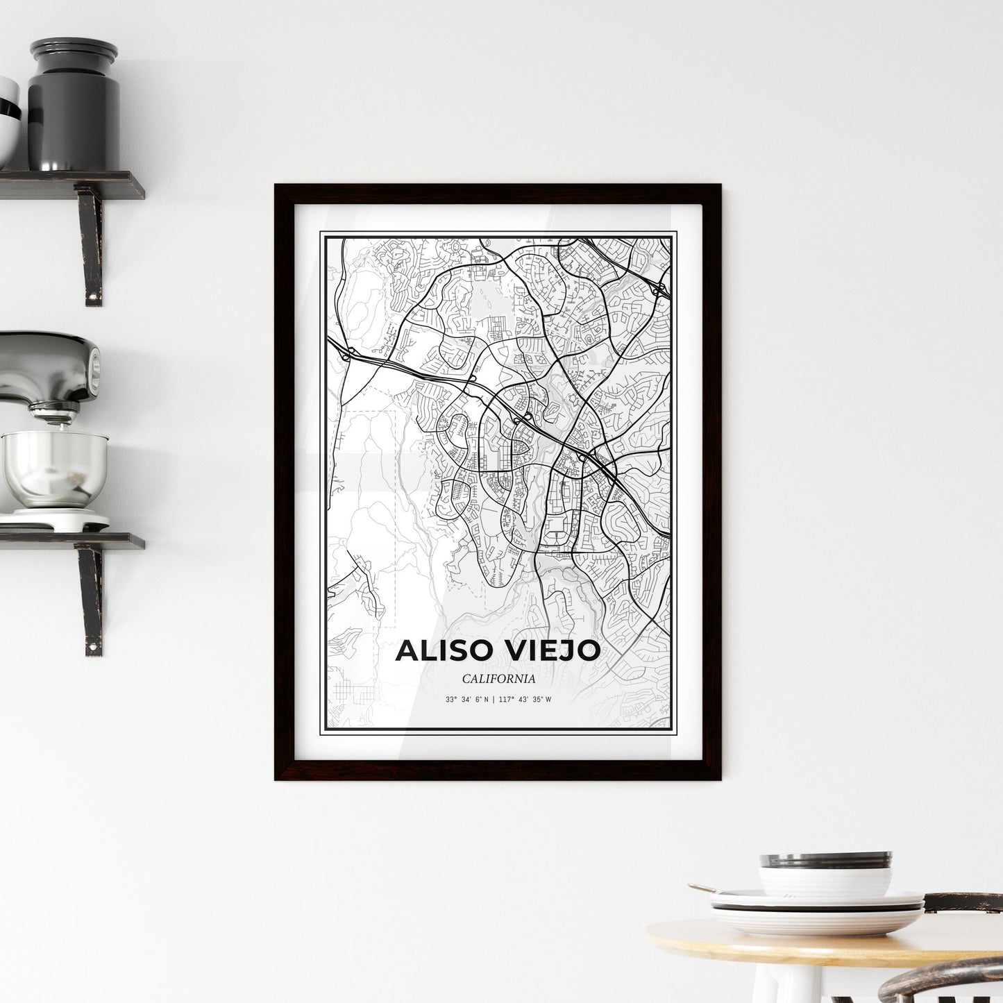 Aliso Viejo California - Minimal City Map