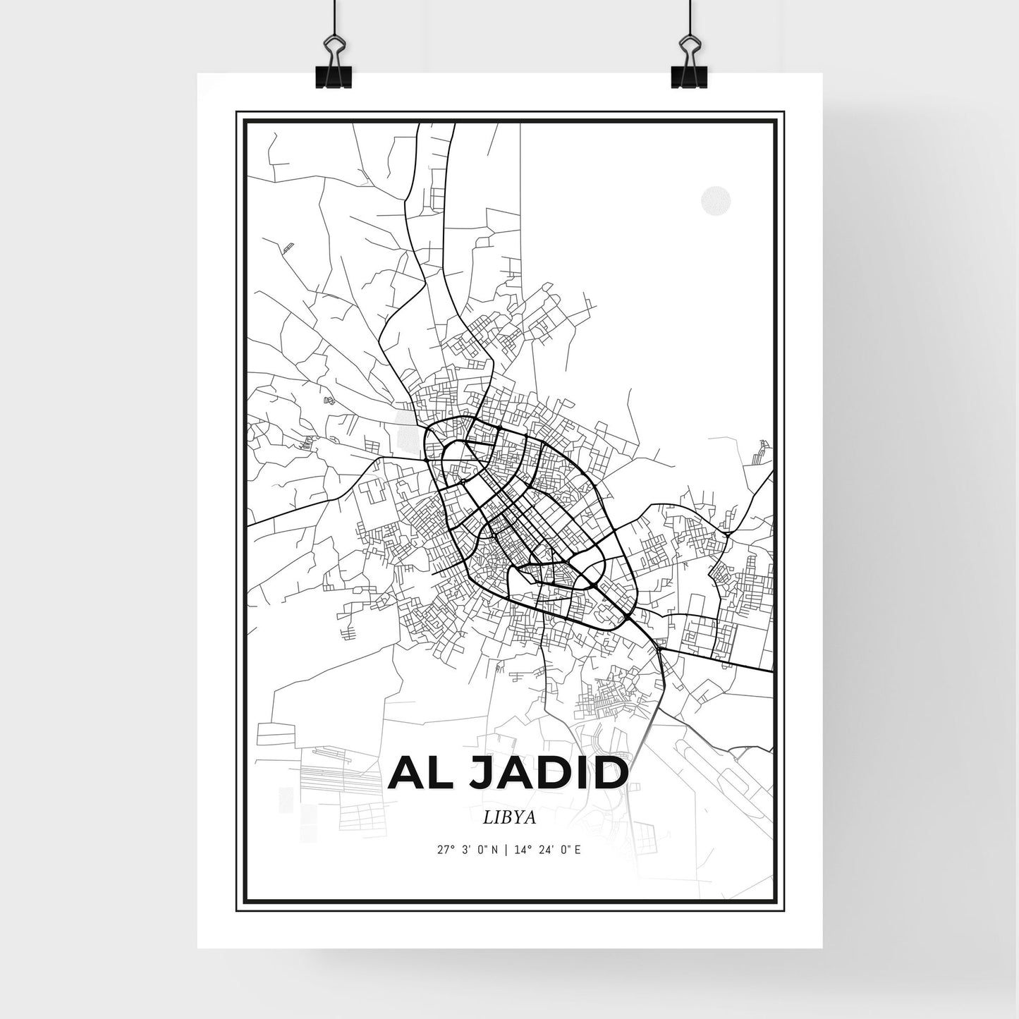 Al Jadid Libya - Premium City Map Poster