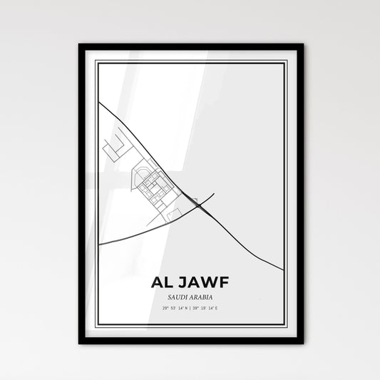 Al Jawf Saudi Arabia - Scandinavian Style City Map for Modern Home Decor