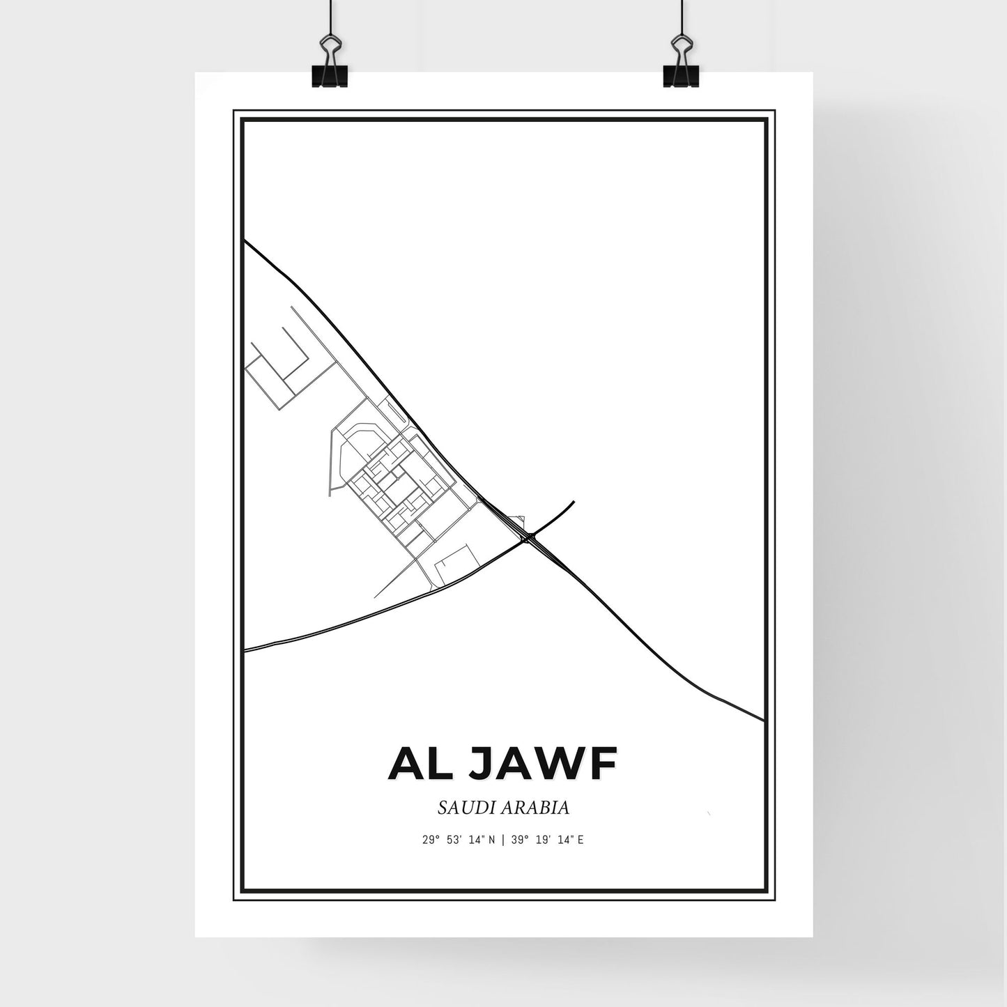 Al Jawf Saudi Arabia - Premium City Map Poster