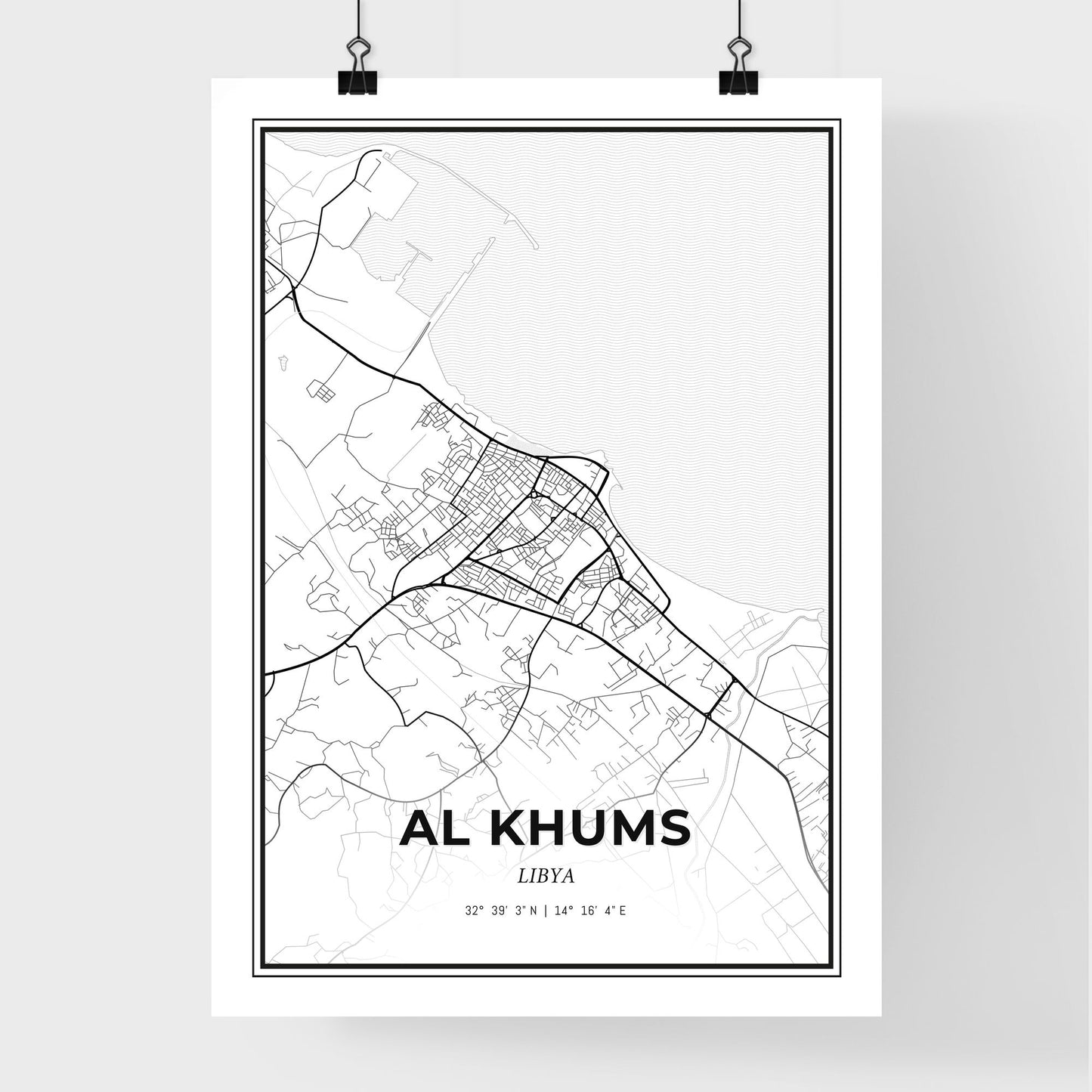 Al Khums Libya - Premium City Map Poster