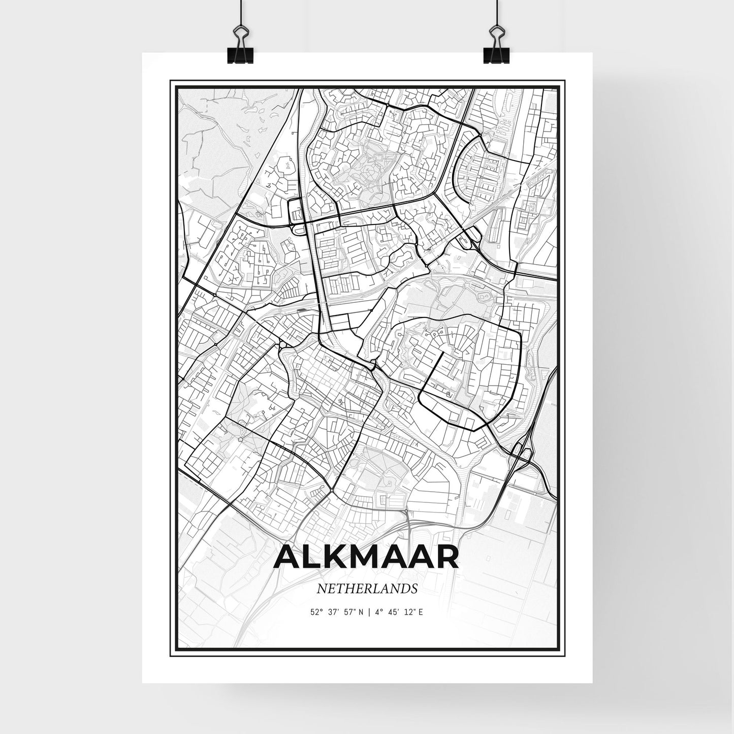  Alkmaar Netherlands - Premium City Map Poster