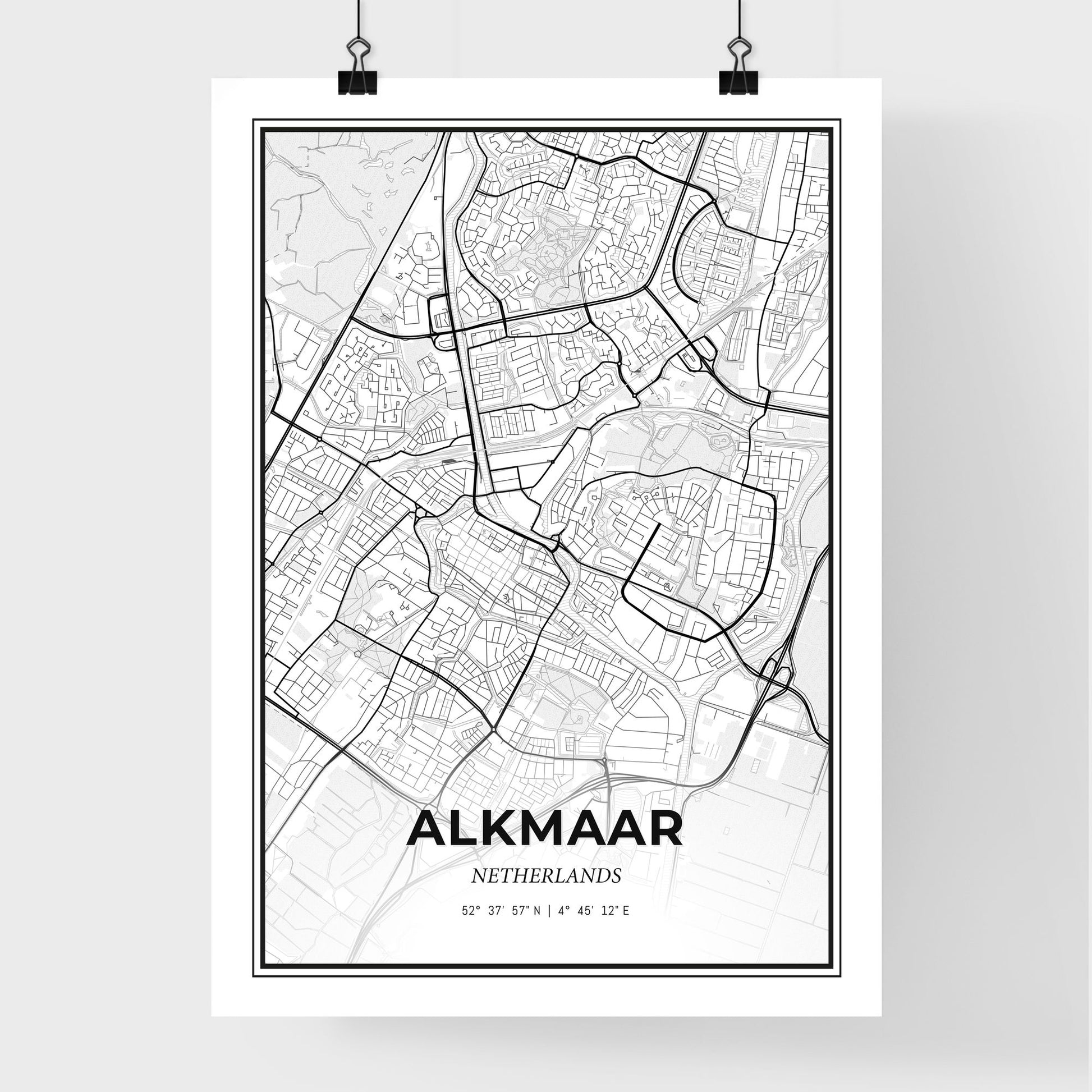  Alkmaar Netherlands - Premium City Map Poster