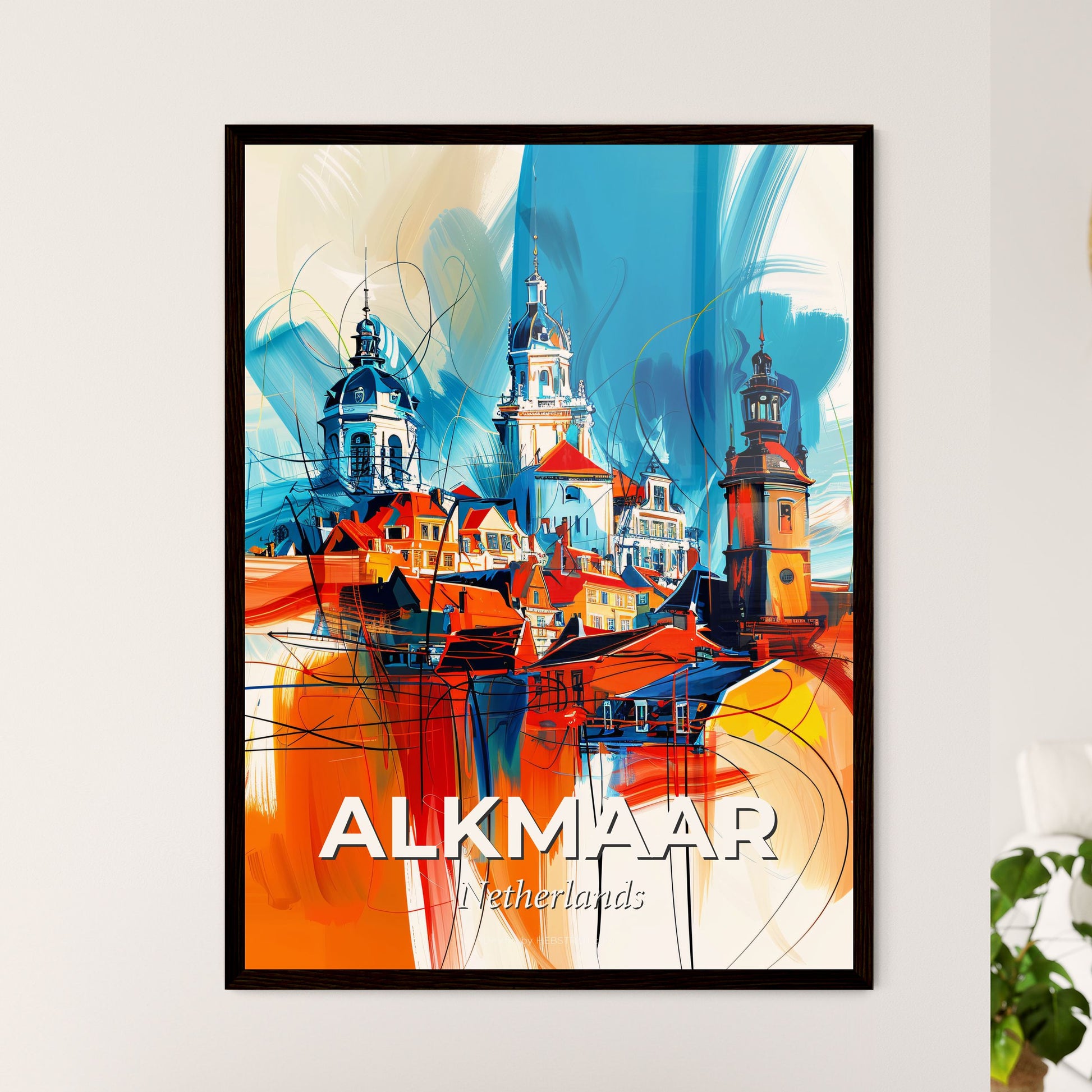 Vibrant Alkmaar, Netherlands - A Painting Of A City