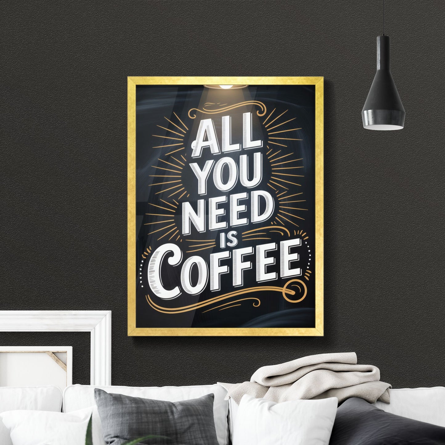 All You Need is Coffee: A Motivational Quote for Coffee Lovers and Barista Enthusiasts.