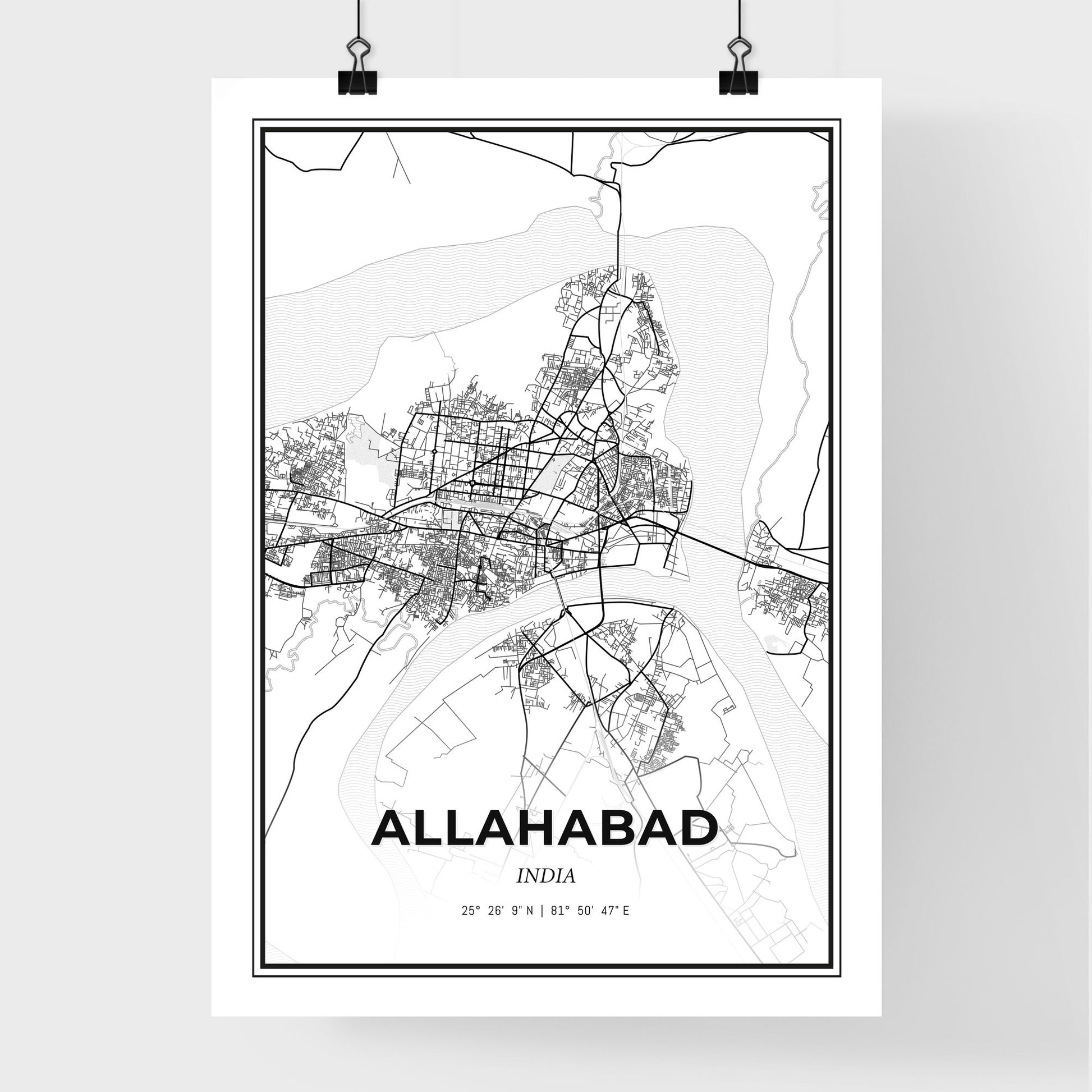 Allahabad India - Premium City Map Poster