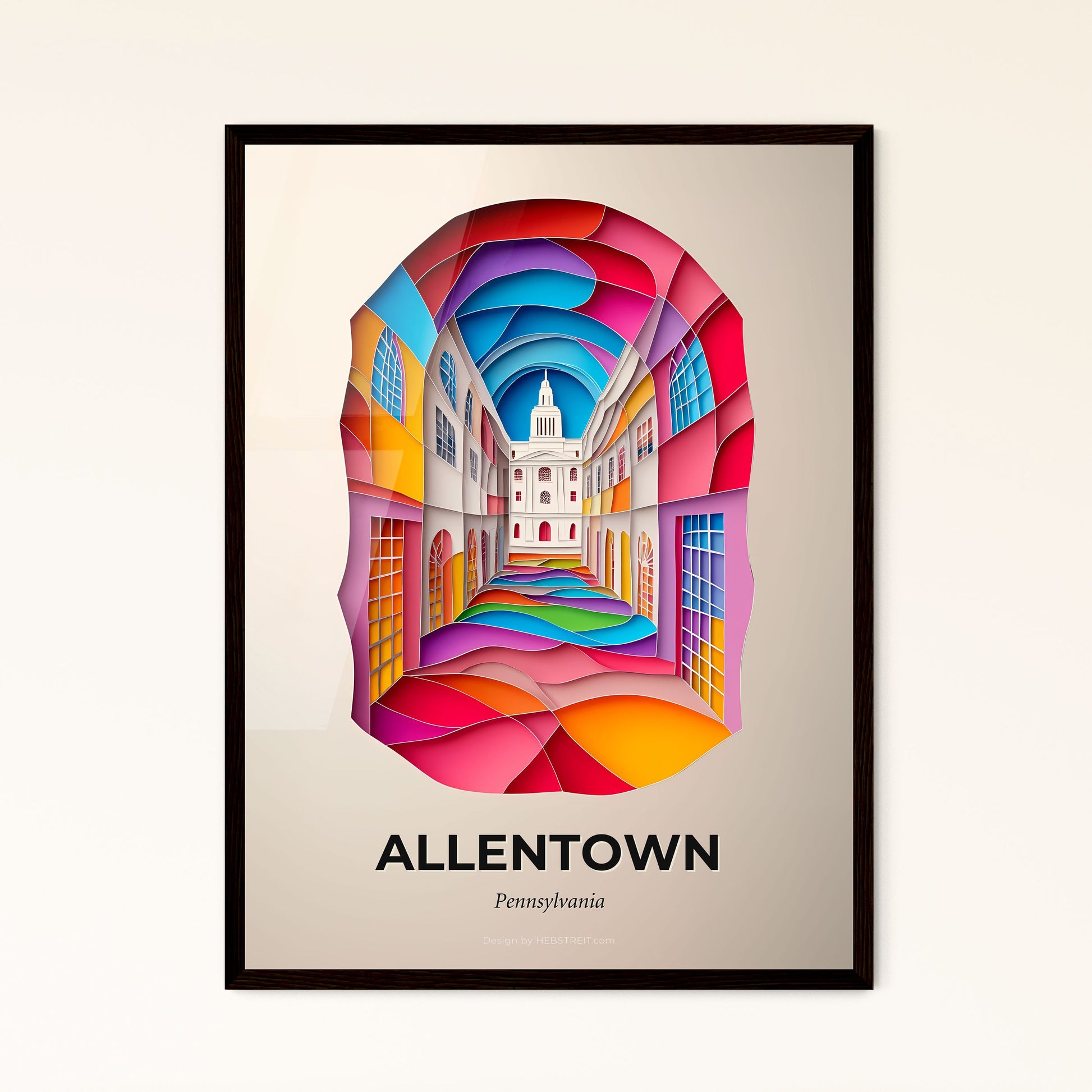 Vivid Allentown, Pennsylvania - a colorful city street with a church in the background