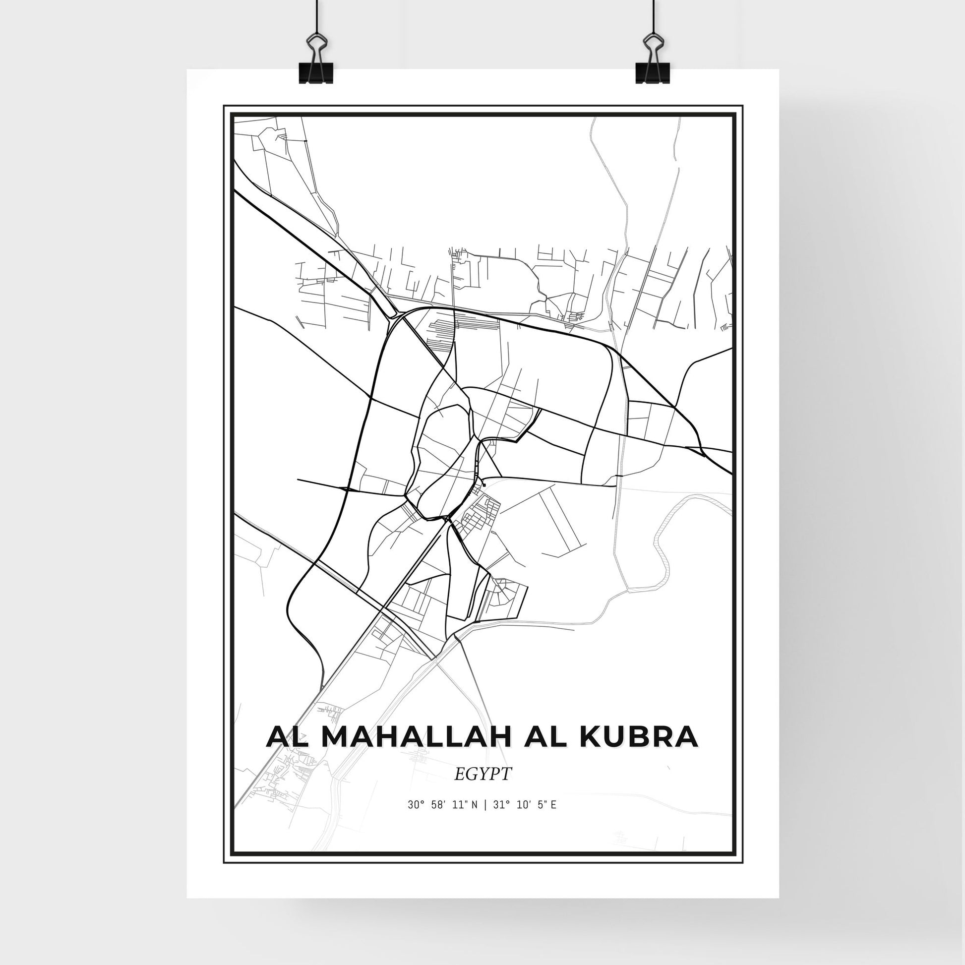 Al Mahallah al Kubra Egypt - Premium City Map Poster