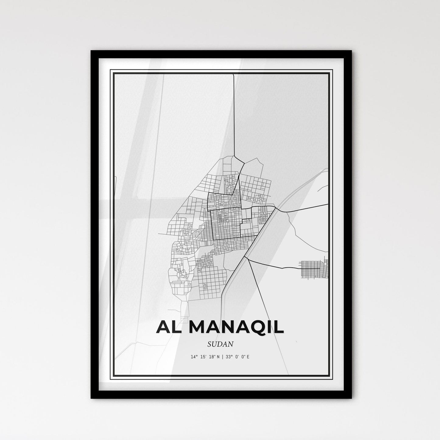 Al Manaqil Sudan - Scandinavian Style City Map for Modern Home Decor