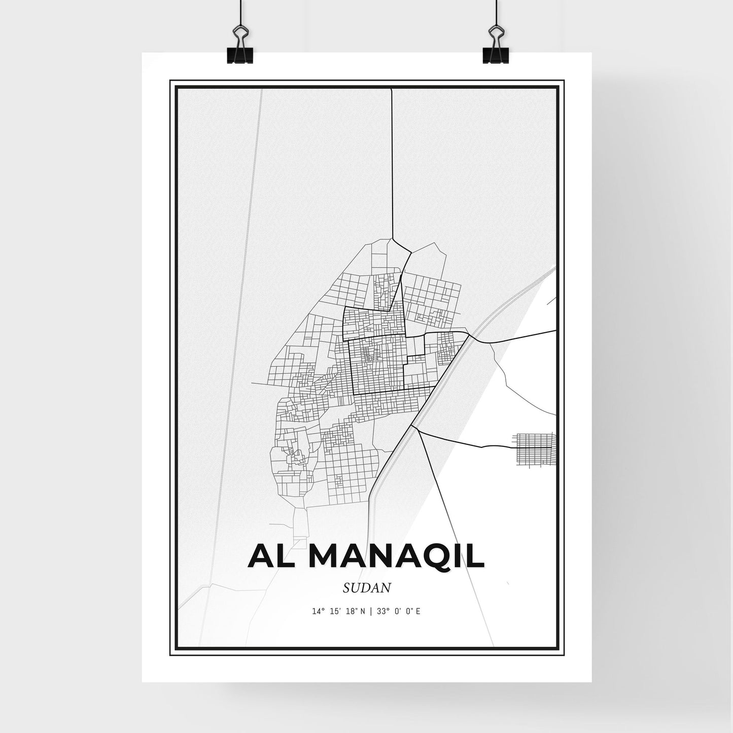 Al Manaqil Sudan - Premium City Map Poster