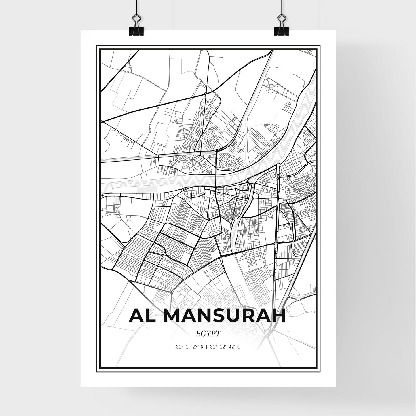 Al Mansurah Egypt - Premium City Map Poster