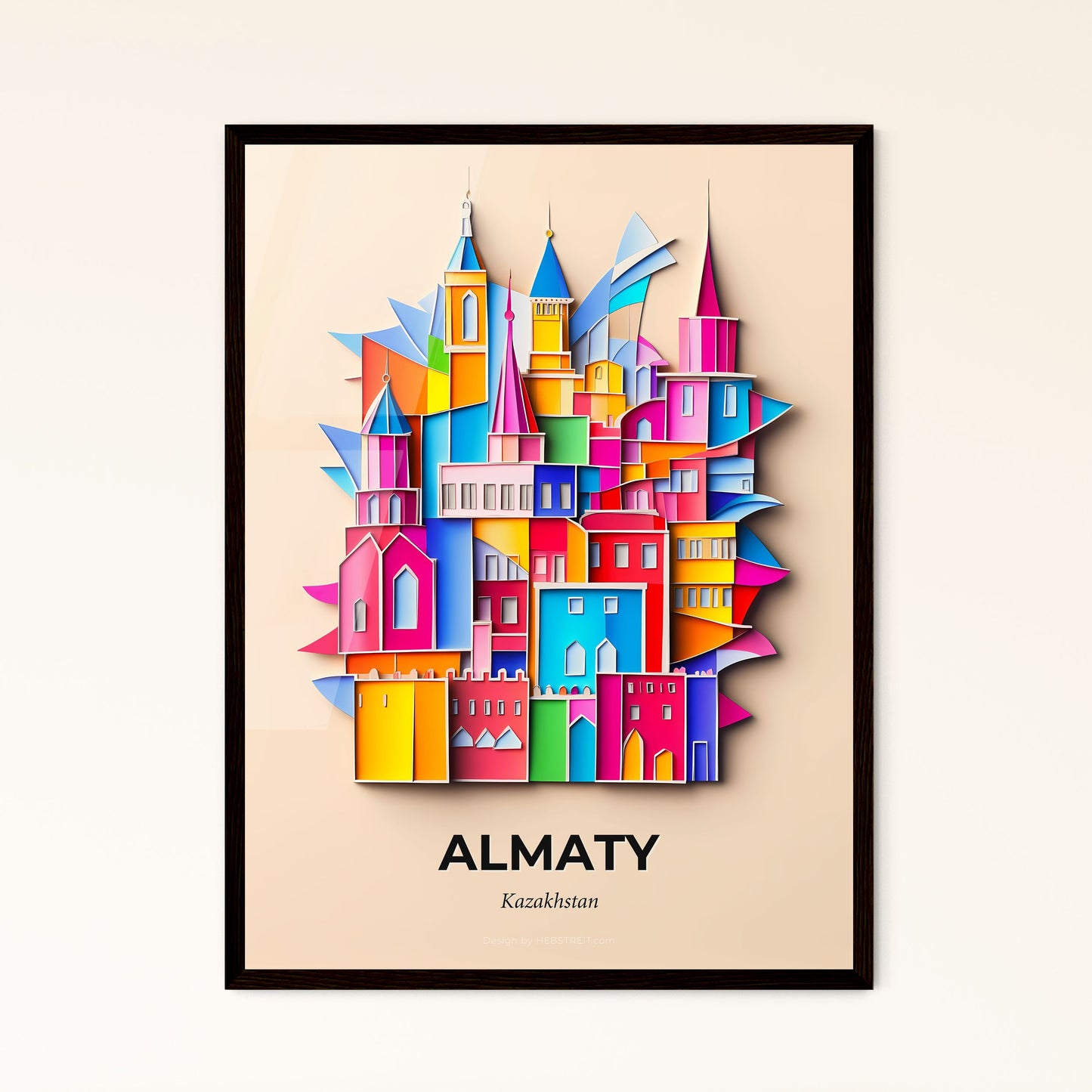 Vivid Almaty, Kazakhstan - a colorful city with a clock tower on top of it