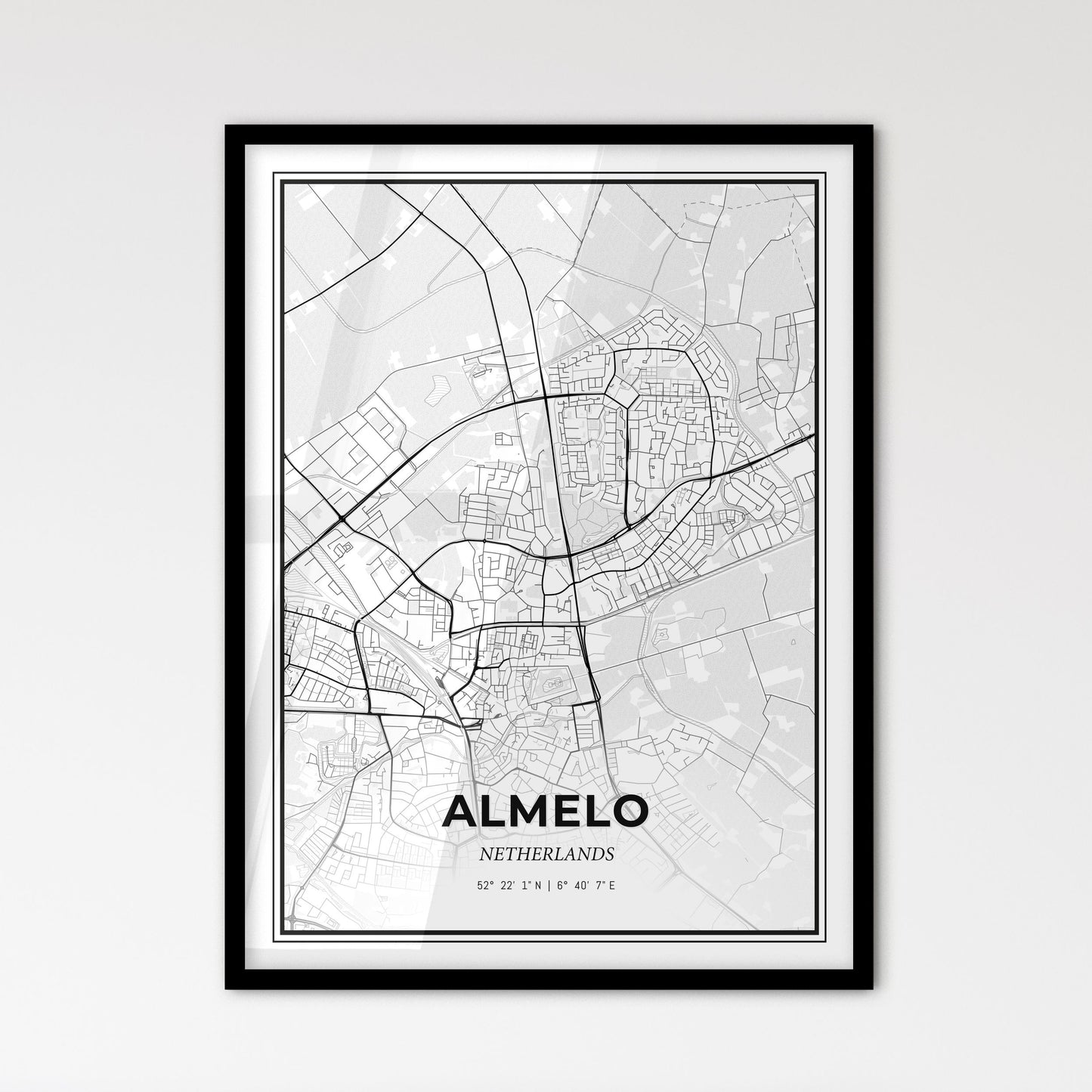  Almelo Netherlands - Scandinavian Style City Map for Modern Home Decor