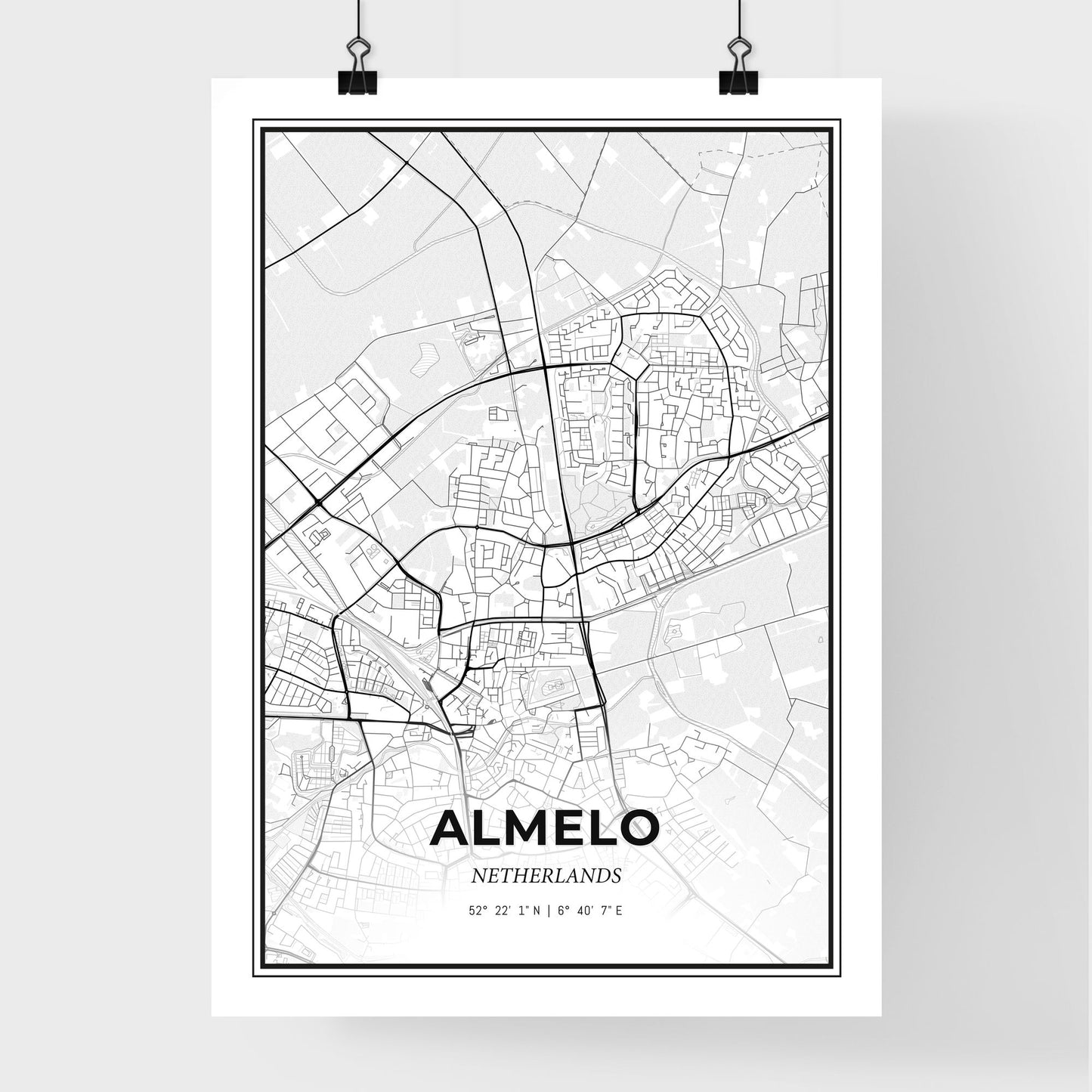  Almelo Netherlands - Premium City Map Poster