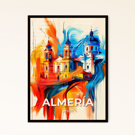 Vibrant Almería, Spain - A Painting Of A Building