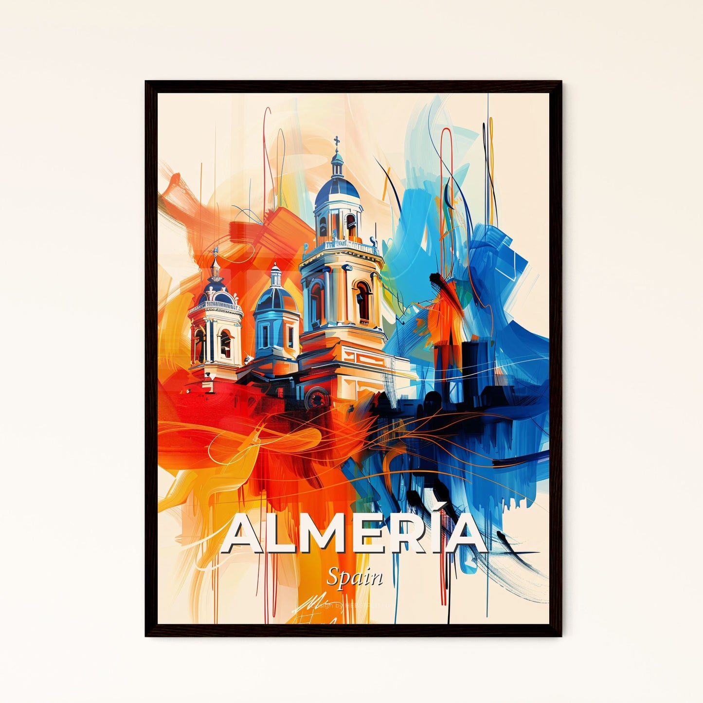 Vibrant Almería, Spain - A Painting Of A Building With Colorful Paint