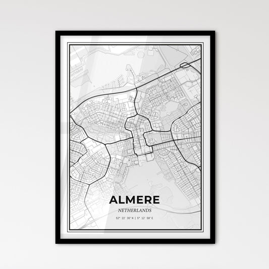  Almere Netherlands - Scandinavian Style City Map for Modern Home Decor