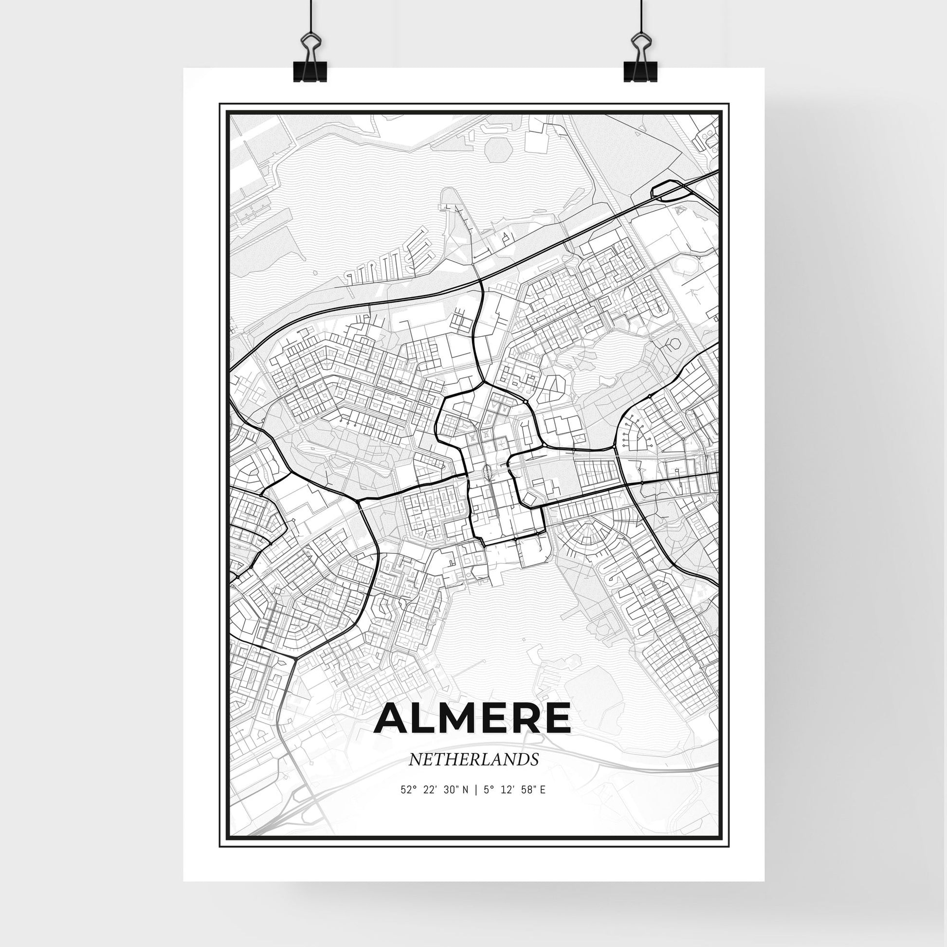  Almere Netherlands - Premium City Map Poster