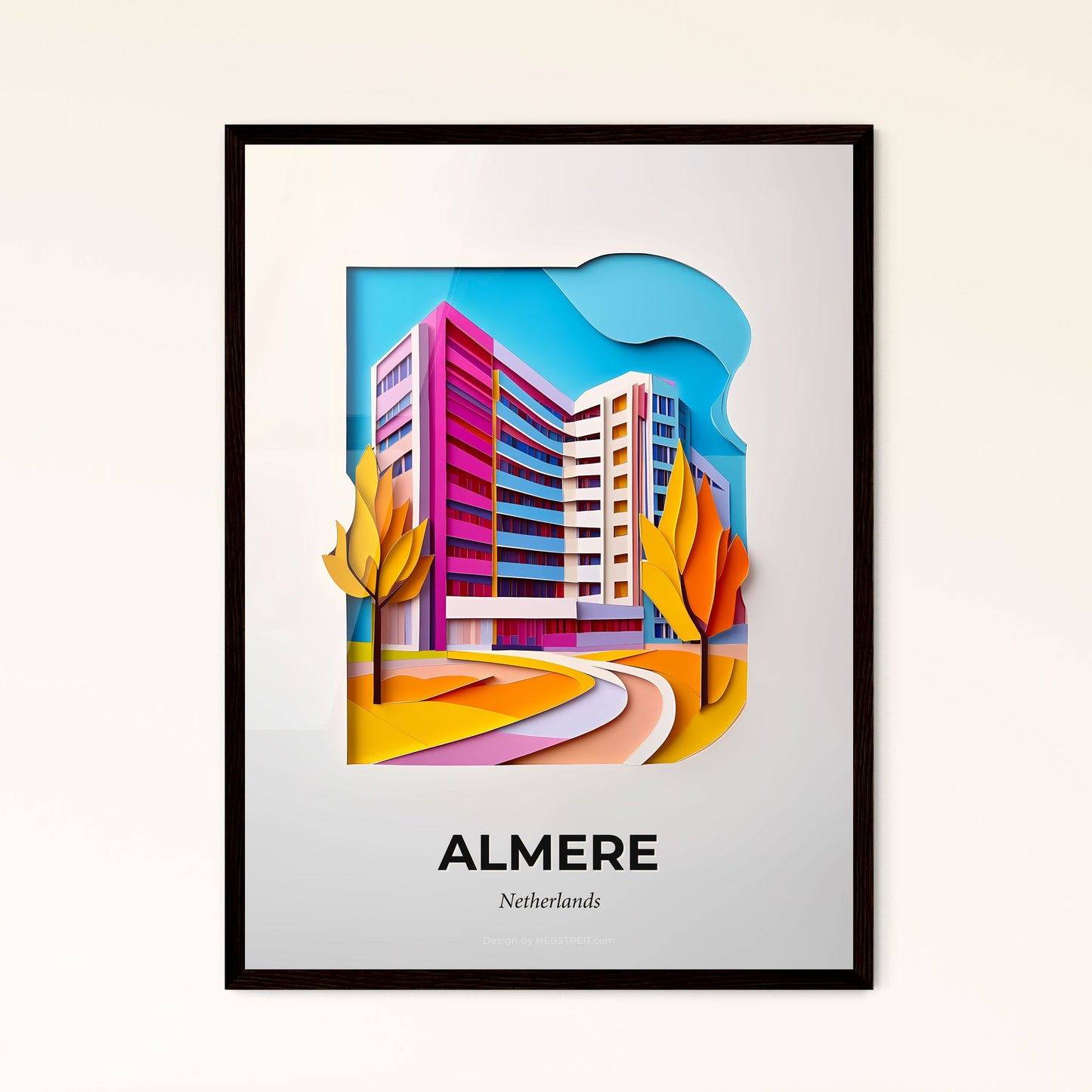 Vivid Almere, Netherlands - a paper cut of a building with trees in front of it