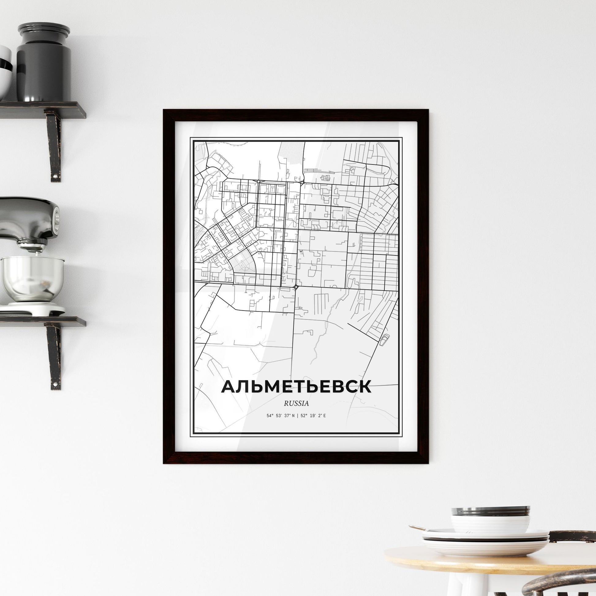 Almetyevsk Russia - Minimal City Map