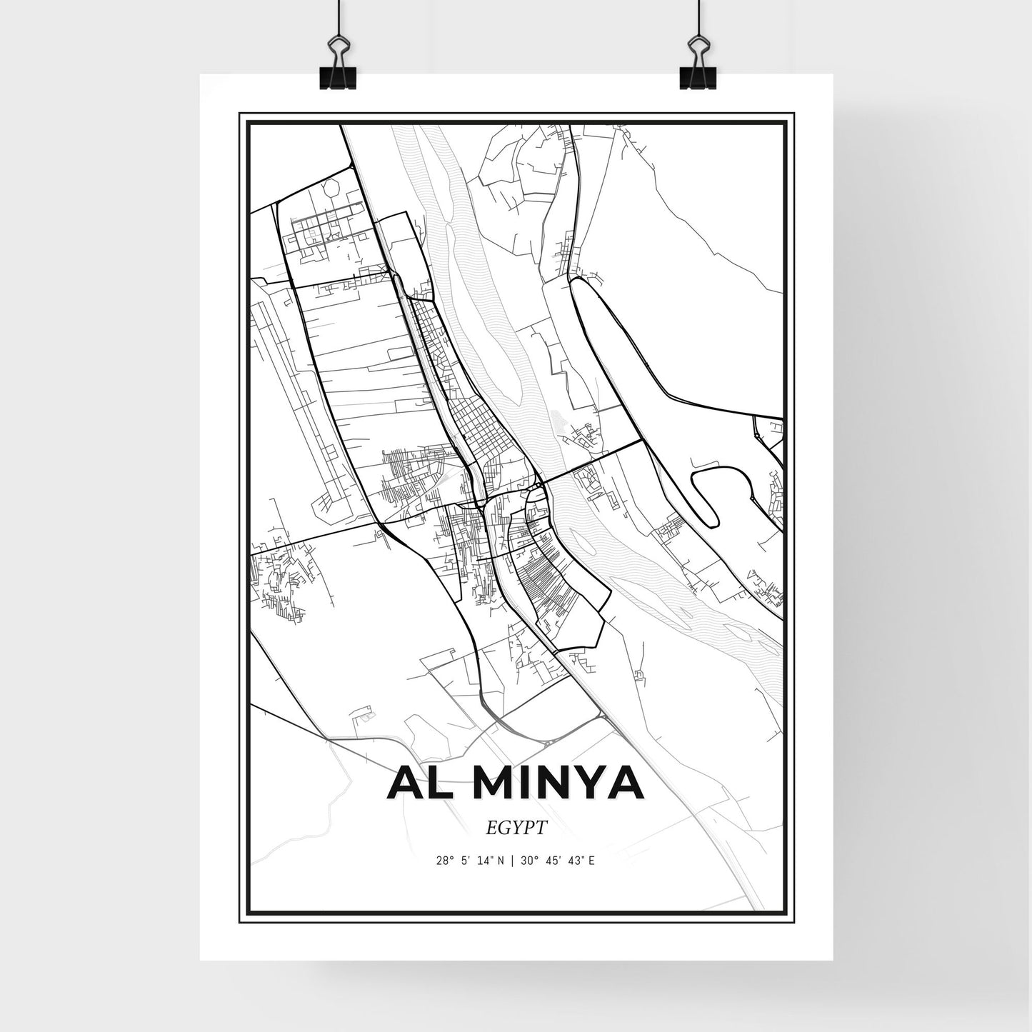 Al Minya Egypt - Premium City Map Poster