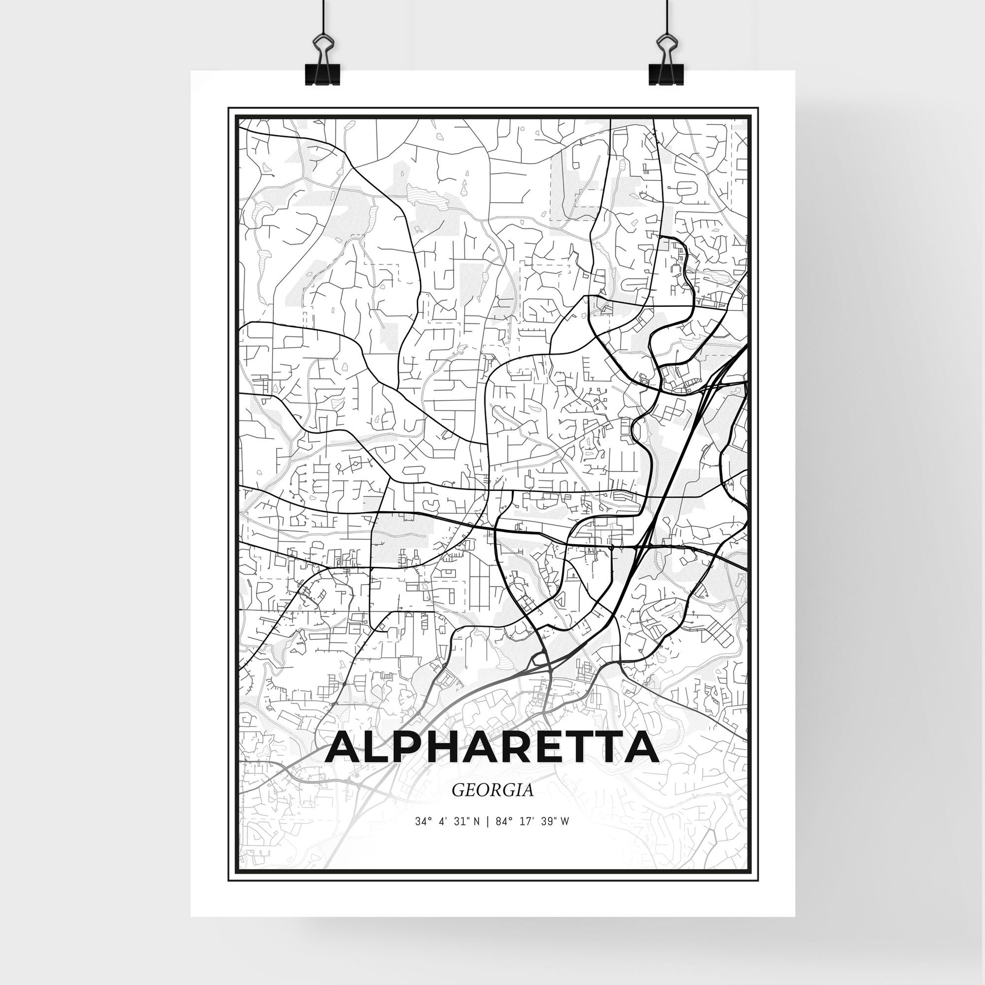 Alpharetta Georgia - Premium City Map Poster