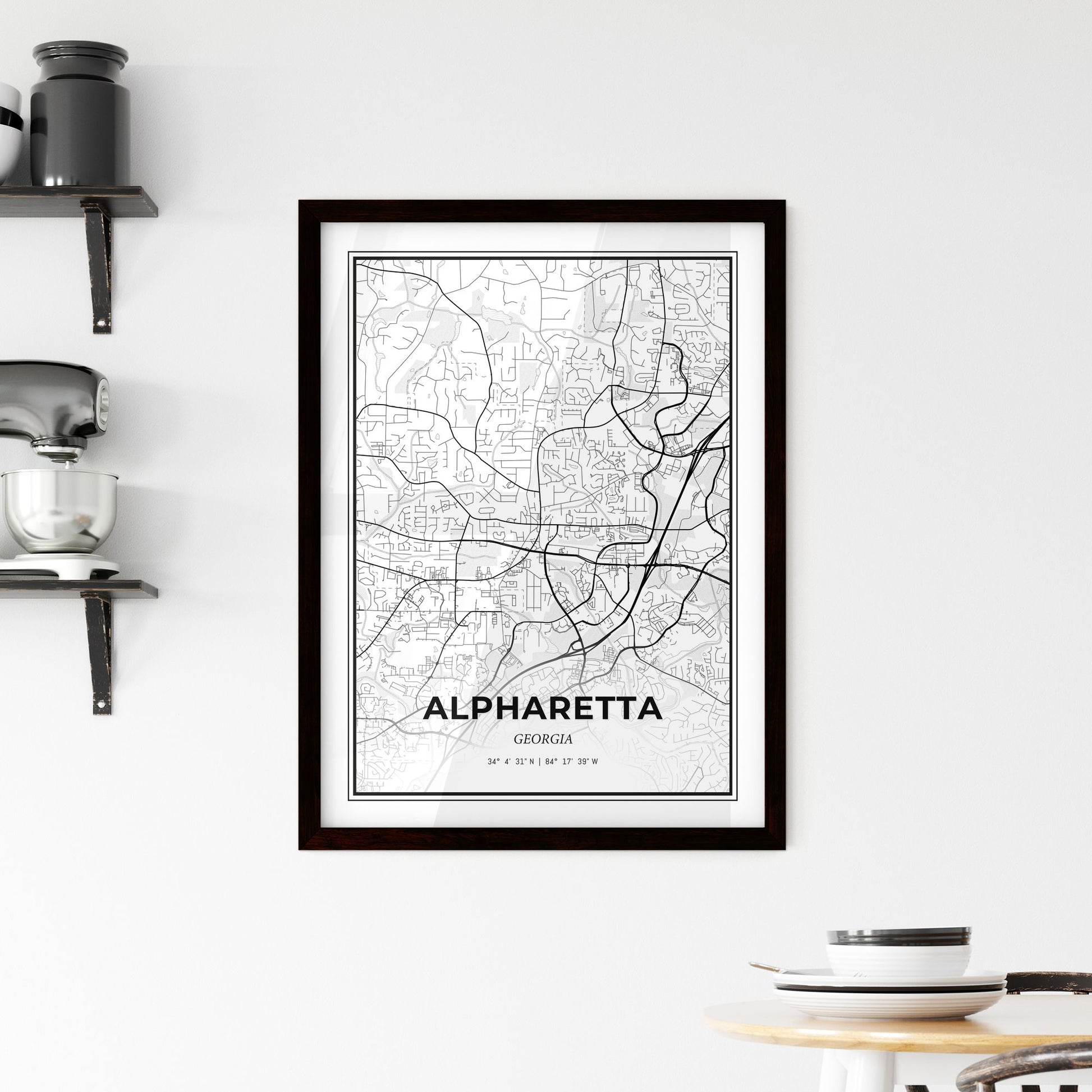 Alpharetta Georgia - Minimal City Map