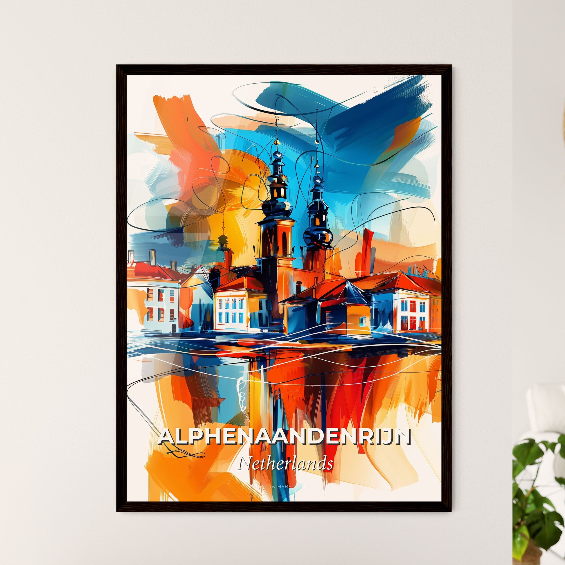 Vibrant Alphenaandenrijn, Netherlands - A Painting Of A Town