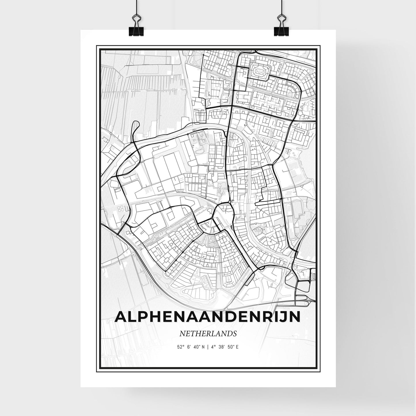  Alphen aan den Rijn Netherlands - Premium City Map Poster