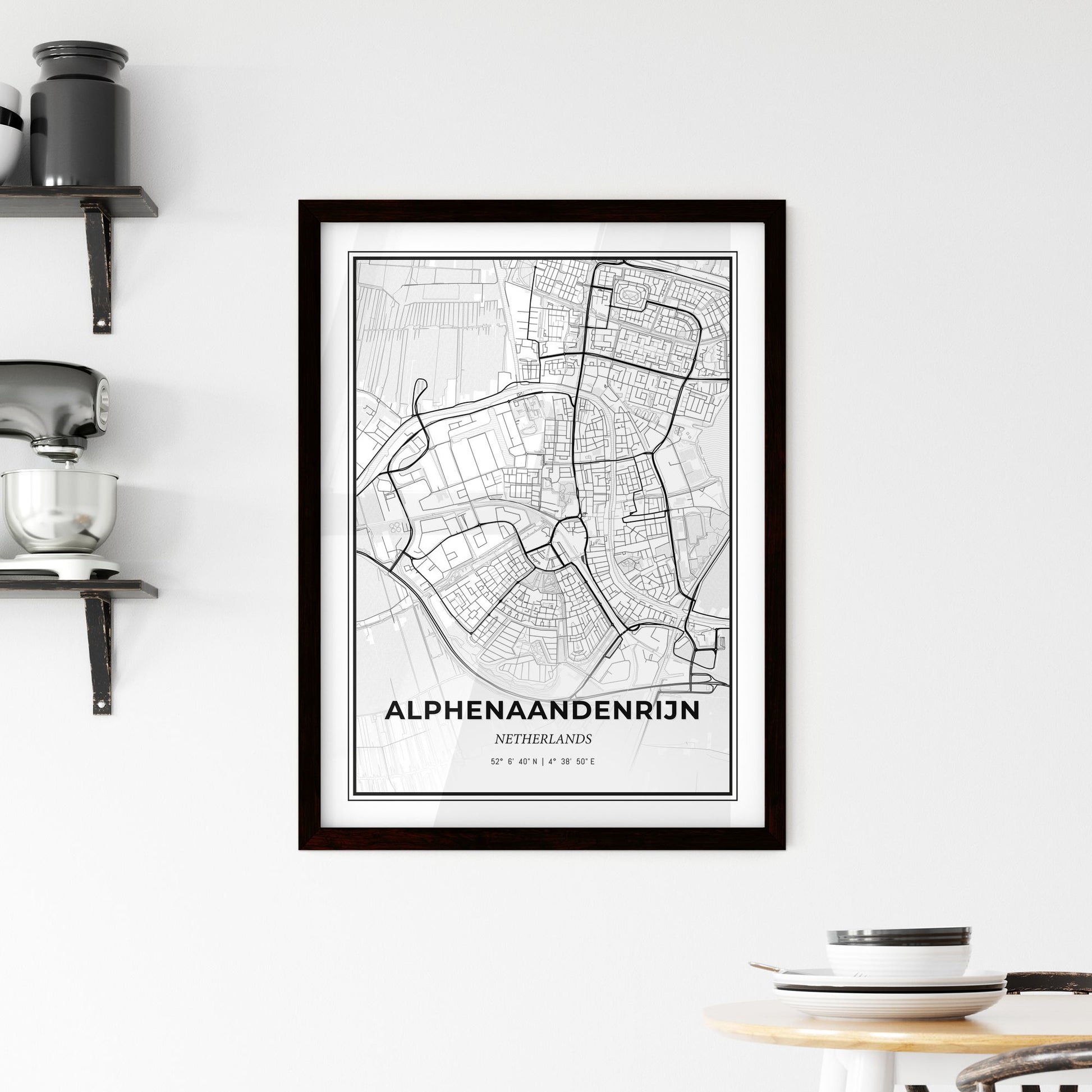  Alphen aan den Rijn Netherlands - Minimal City Map