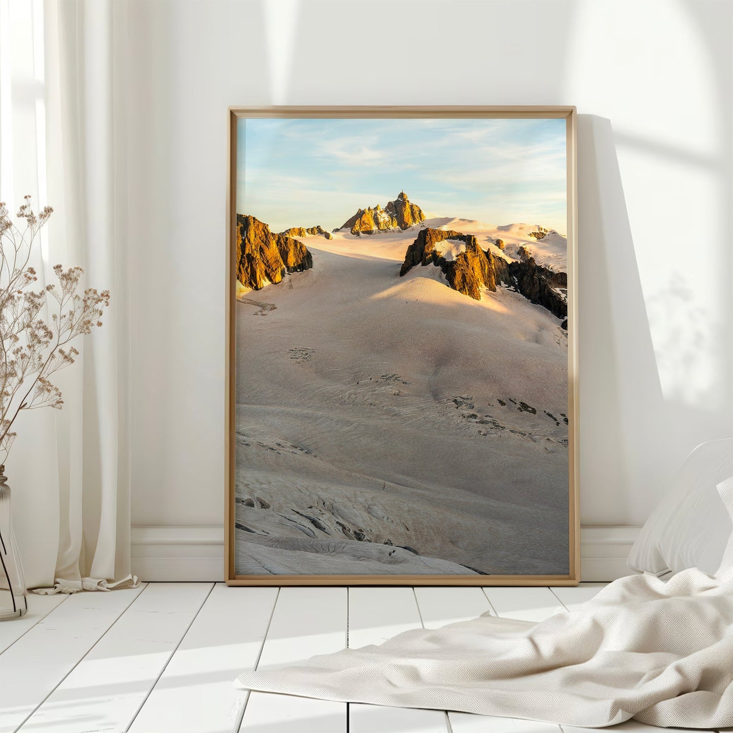 Aiguille du Midi Sunrise Print – Vallée Blanche Alpine Photography Art