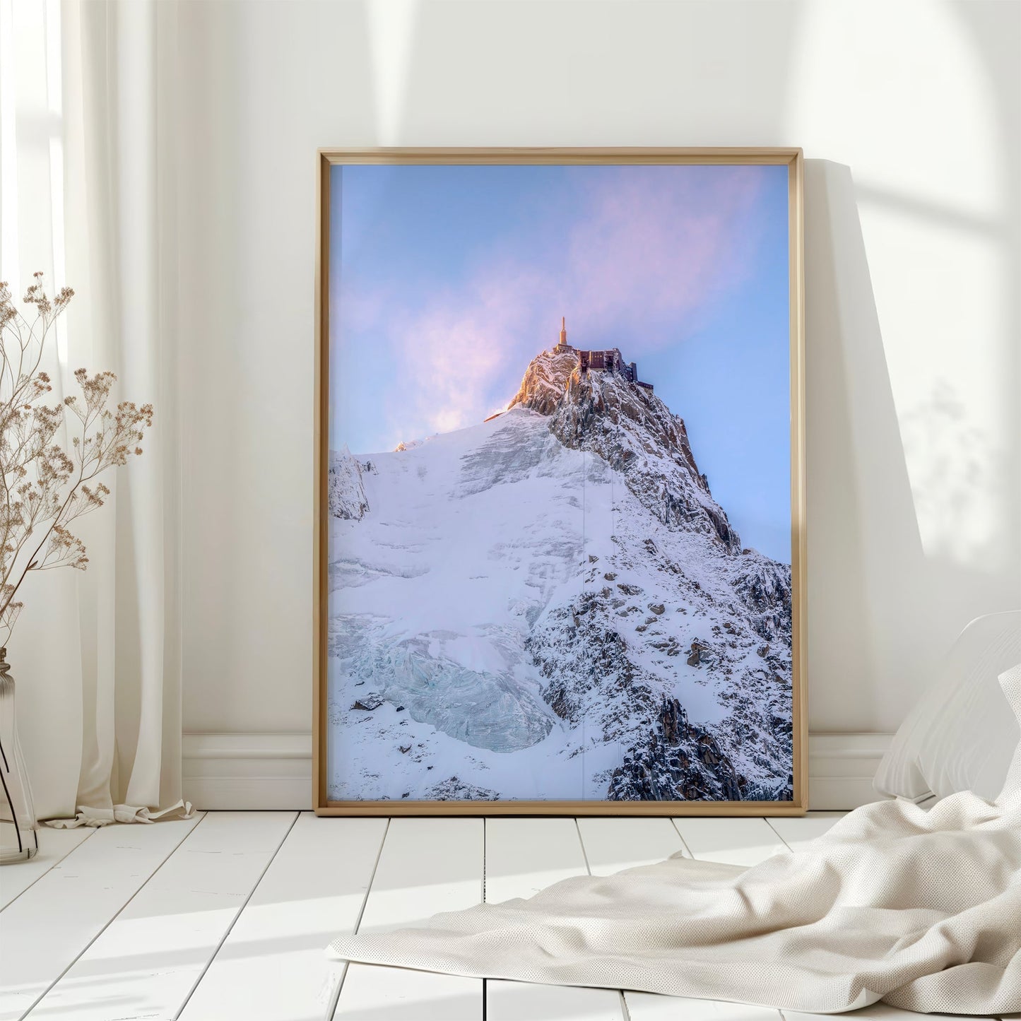 Aiguille du Midi Wall Art – Winter Alpine Mountain Print