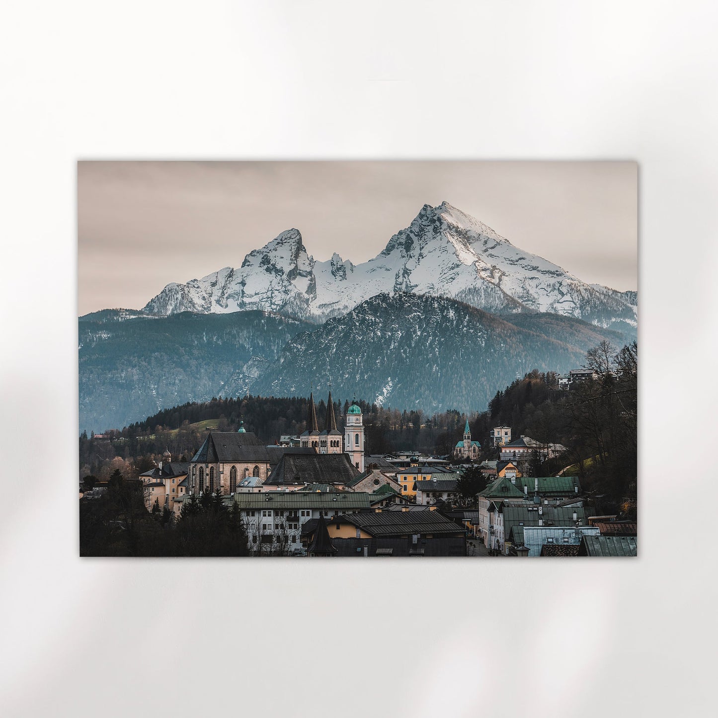 Berchtesgaden Print – Watzmann Mountain and Bavarian Town Wall Art