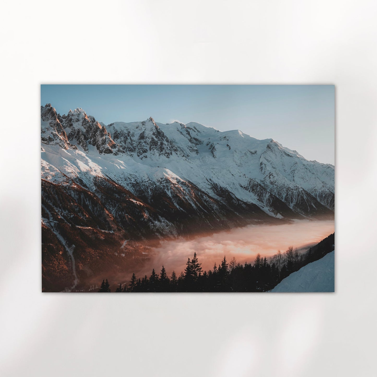 Mont Blanc Massif Sunset Wall Art - Golden Hour Chamonix Landscape Print