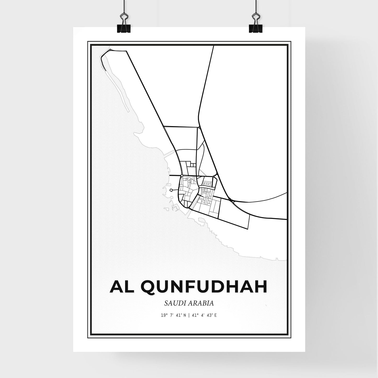 Al Qunfudhah Saudi Arabia - Premium City Map Poster