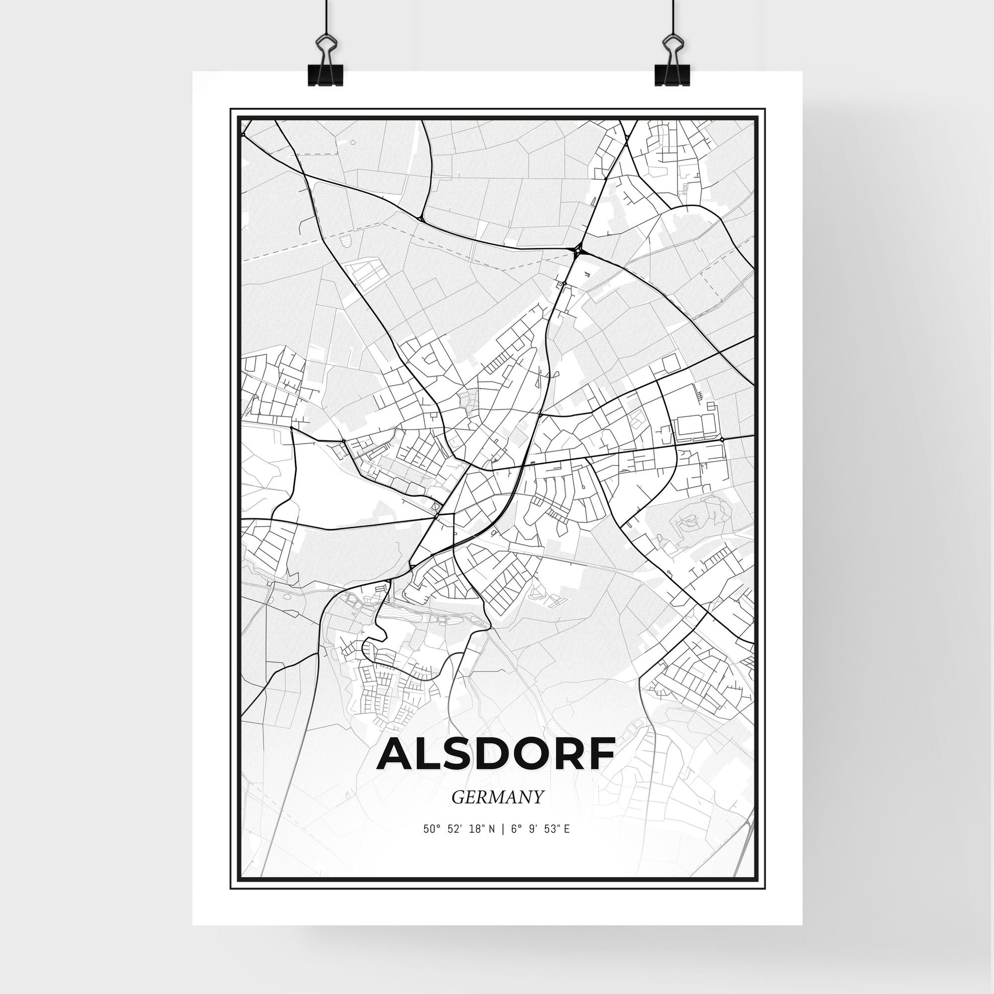 Alsdorf Germany - Premium City Map Poster