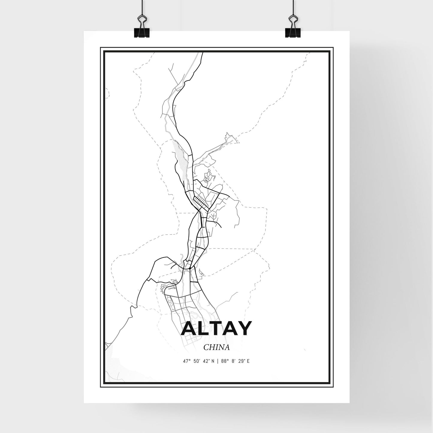 Altay China - Premium City Map Poster