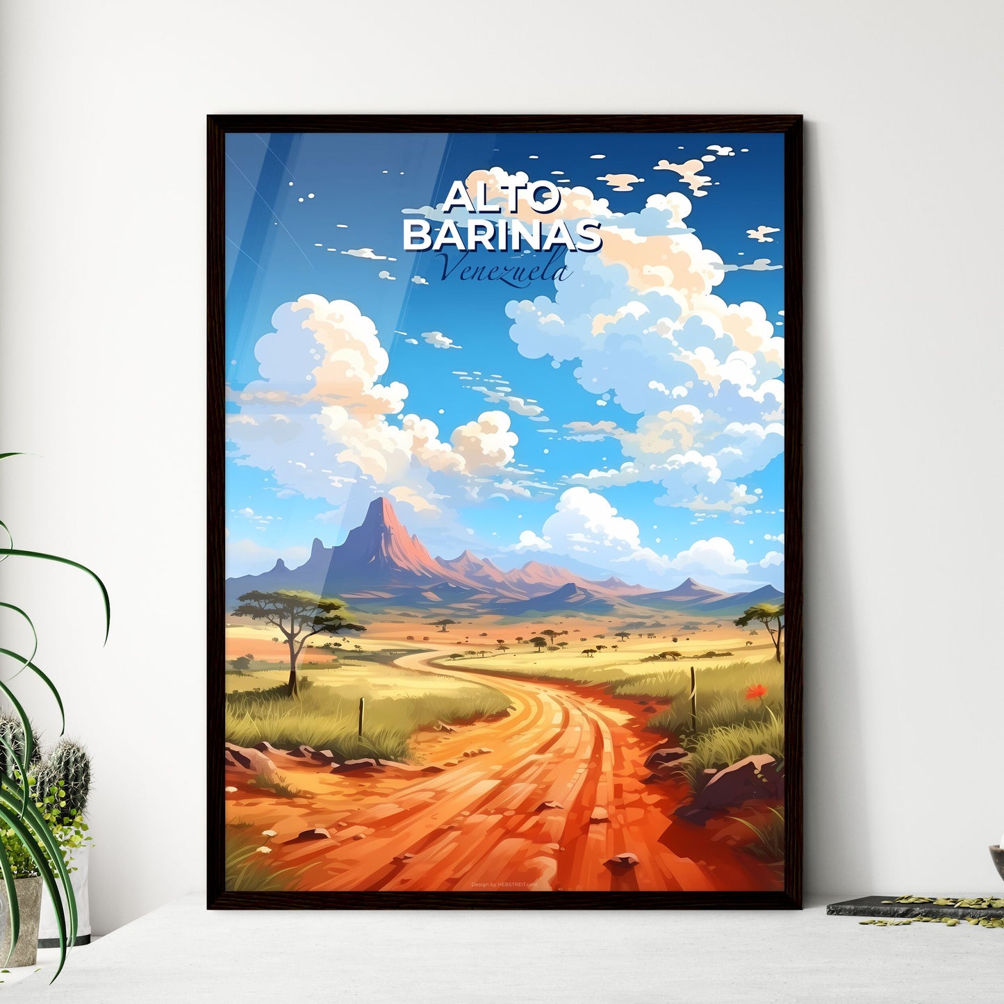 Desert Artwork: Vibrant Painting of Alto Barinas, Venezuela Skyline Default Title