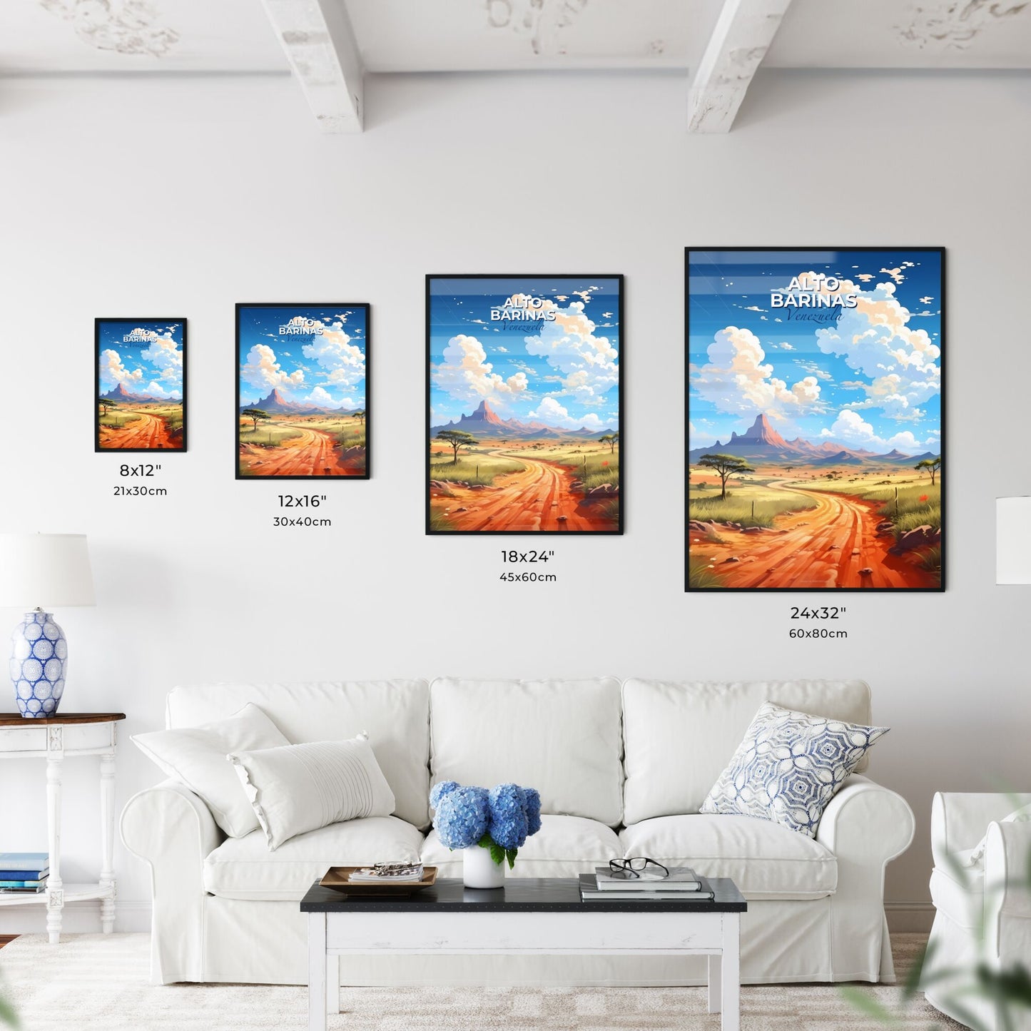 Desert Artwork: Vibrant Painting of Alto Barinas, Venezuela Skyline Default Title