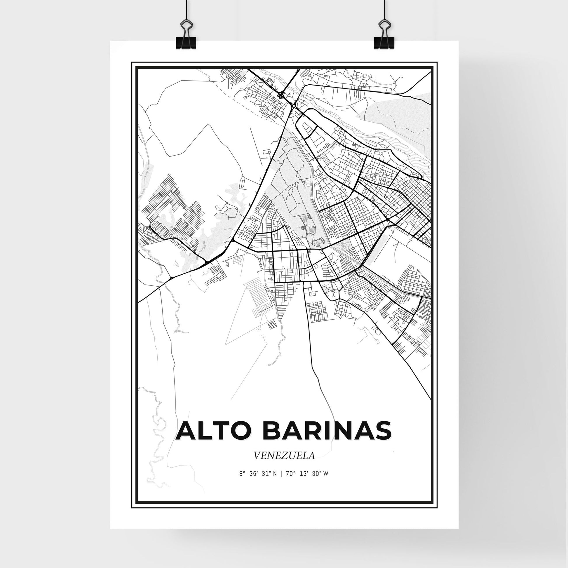 Alto Barinas Venezuela - Premium City Map Poster