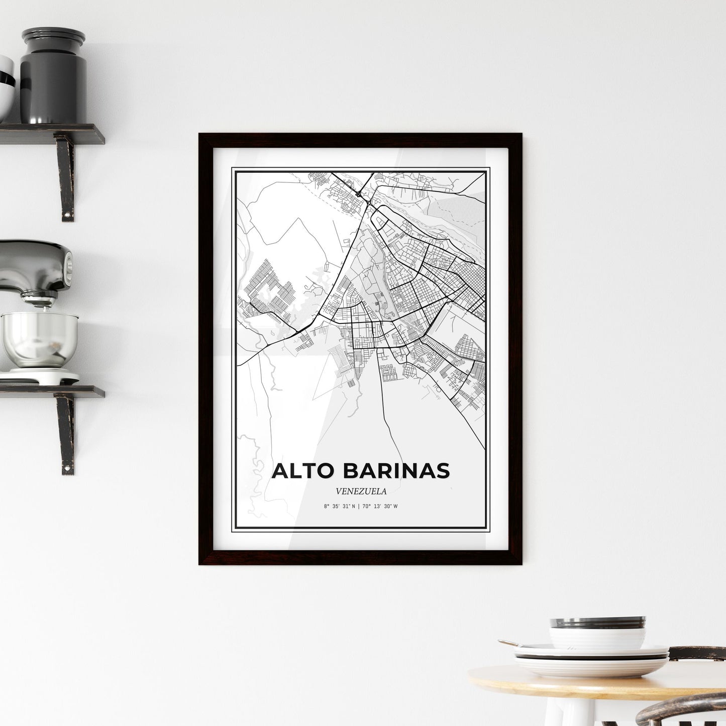 Alto Barinas Venezuela - Minimal City Map