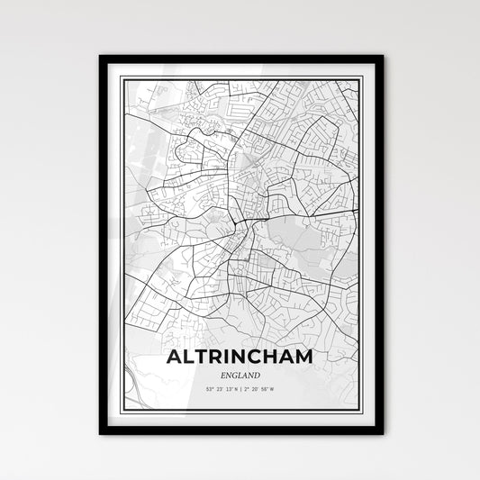 Altrincham England - Scandinavian Style City Map for Modern Home Decor