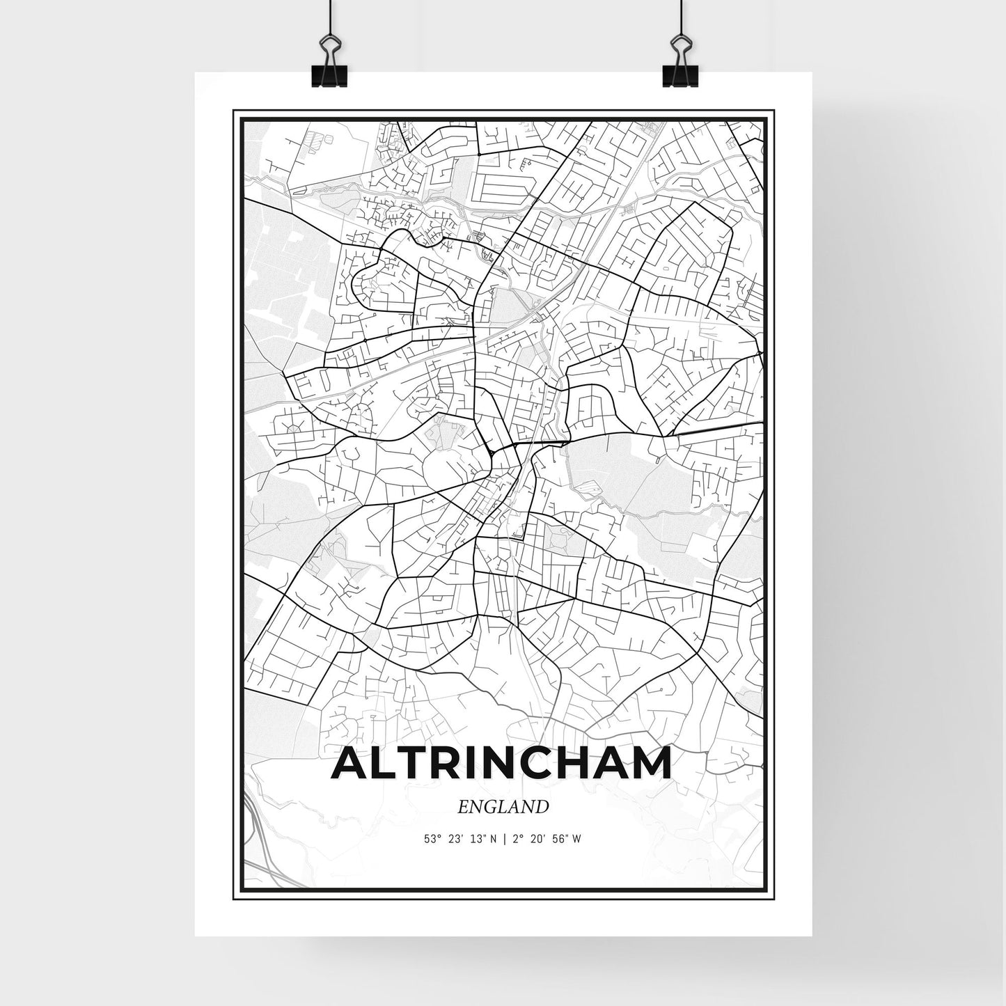 Altrincham England - Premium City Map Poster