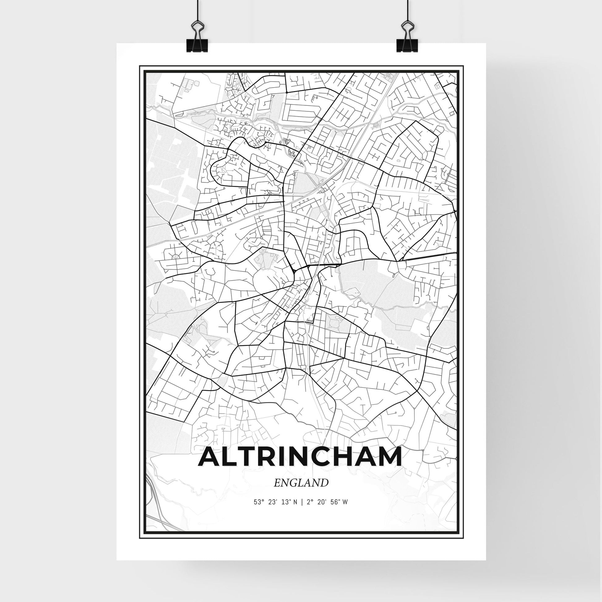 Altrincham England - Premium City Map Poster