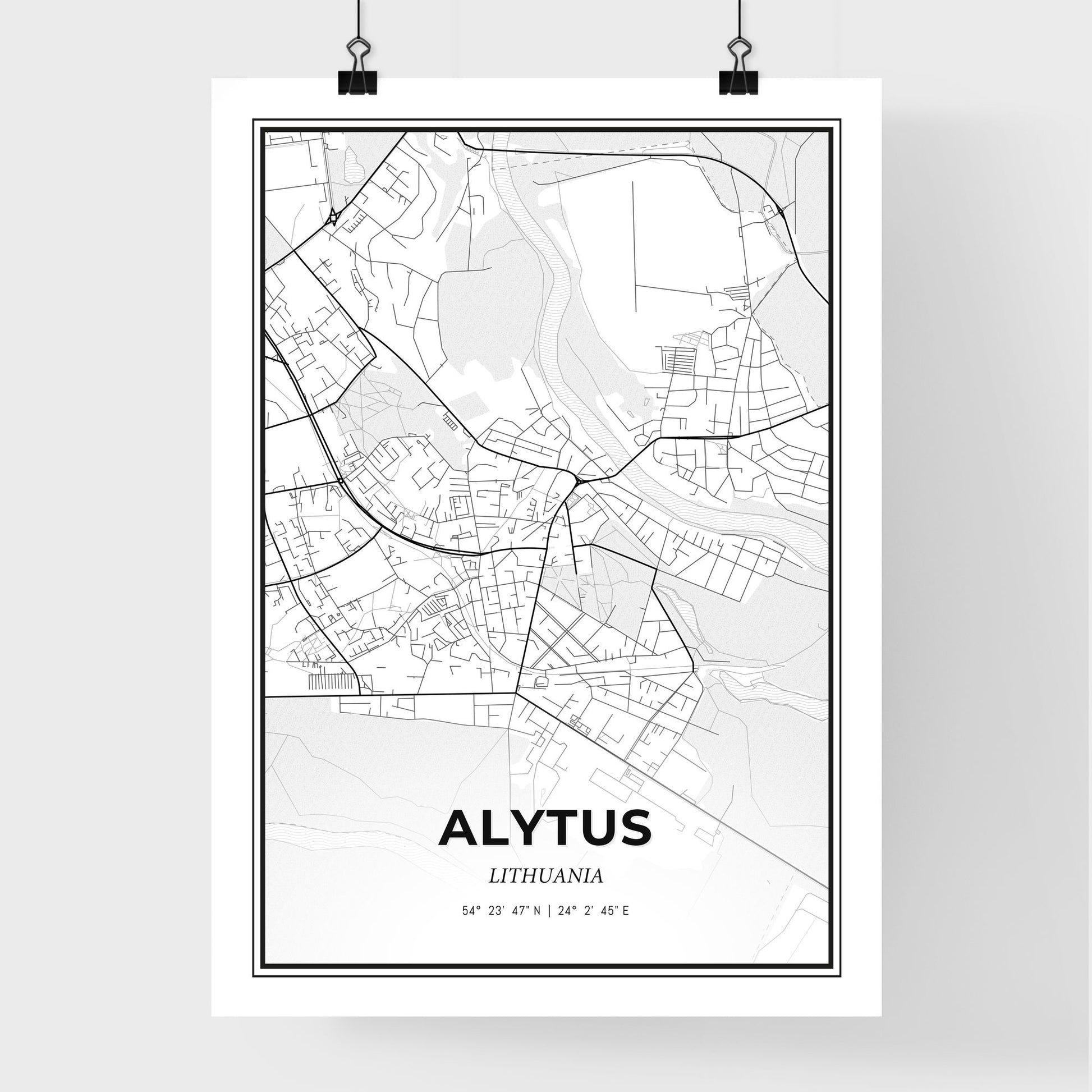 Alytus Lithuania - Premium City Map Poster