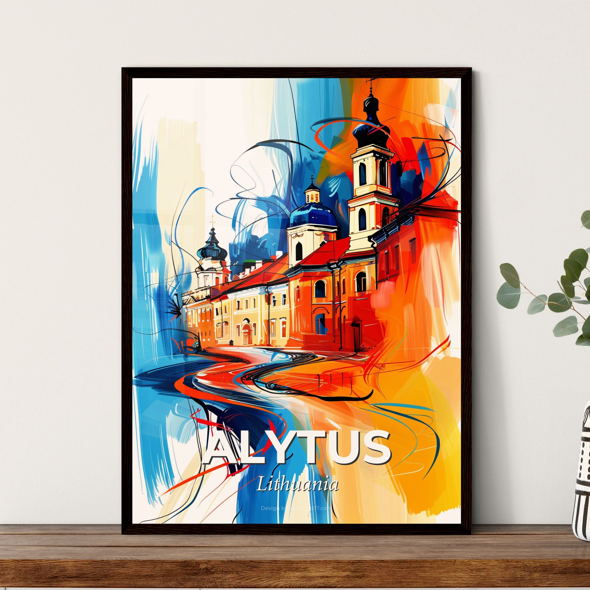 Vibrant Alytus, Lithuania - A Painting Of A Building