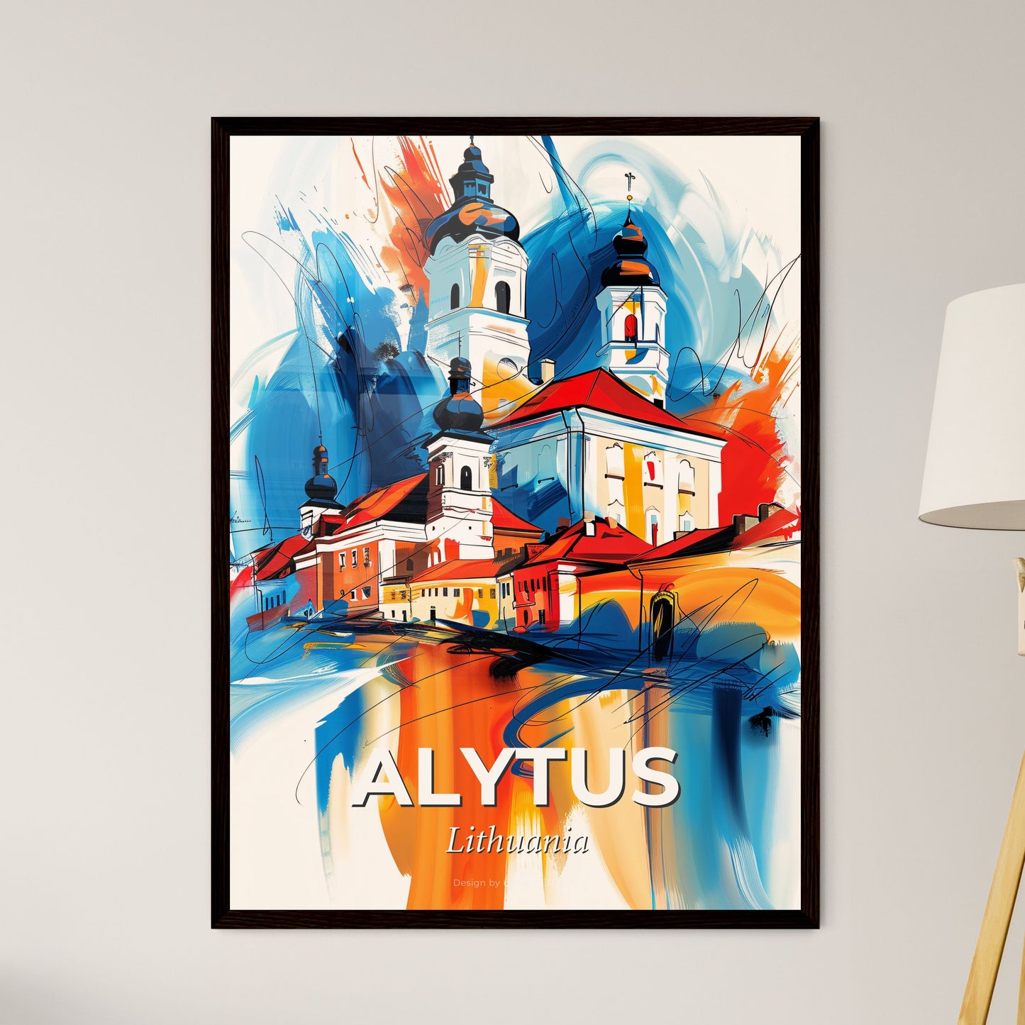 Vibrant Alytus, Lithuania - A Painting Of A Building