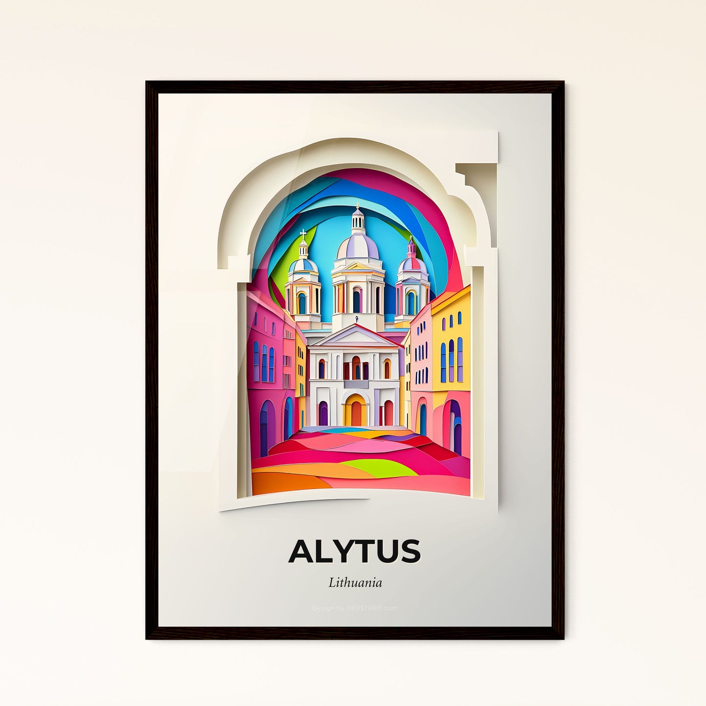 Vivid Alytus, Lithuania - a church with a rainbow in the background