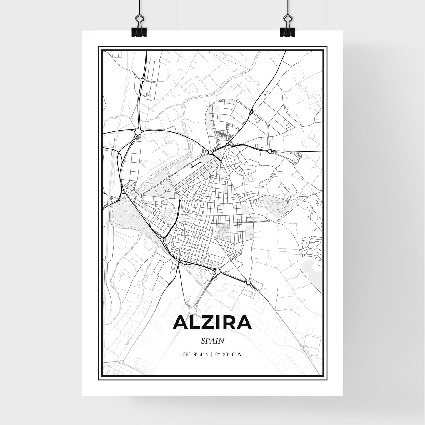 Alzira Spain - Premium City Map Poster