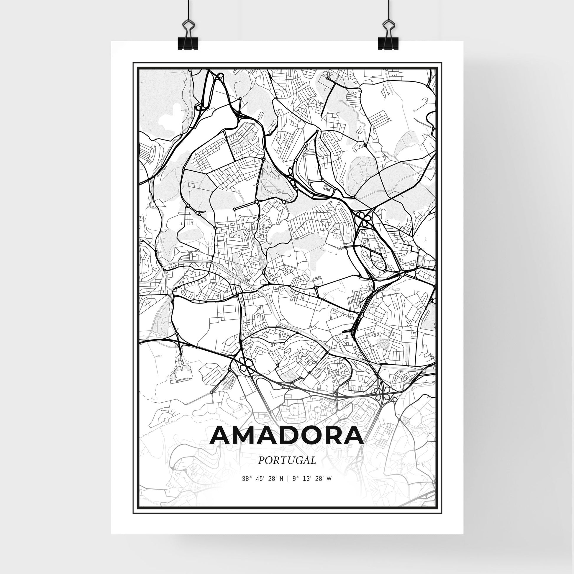 Amadora Portugal - Premium City Map Poster